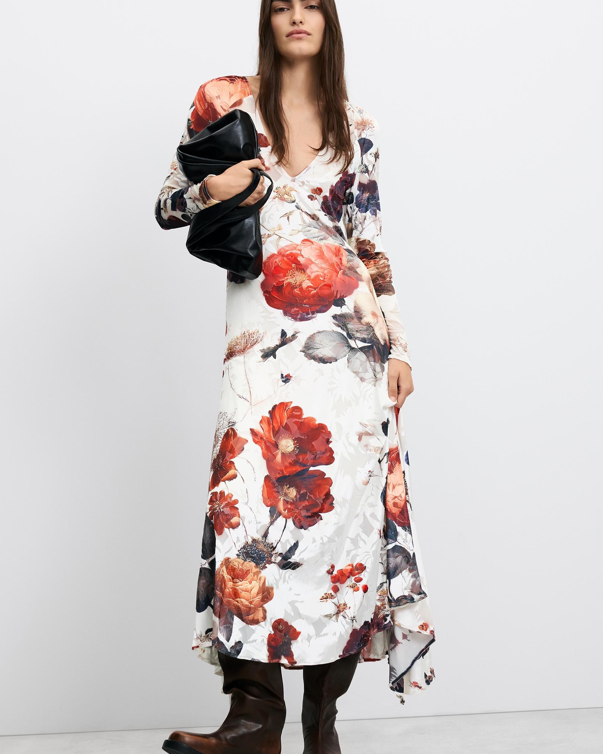 Imagen 1 de Vestido largo estampado Blanco