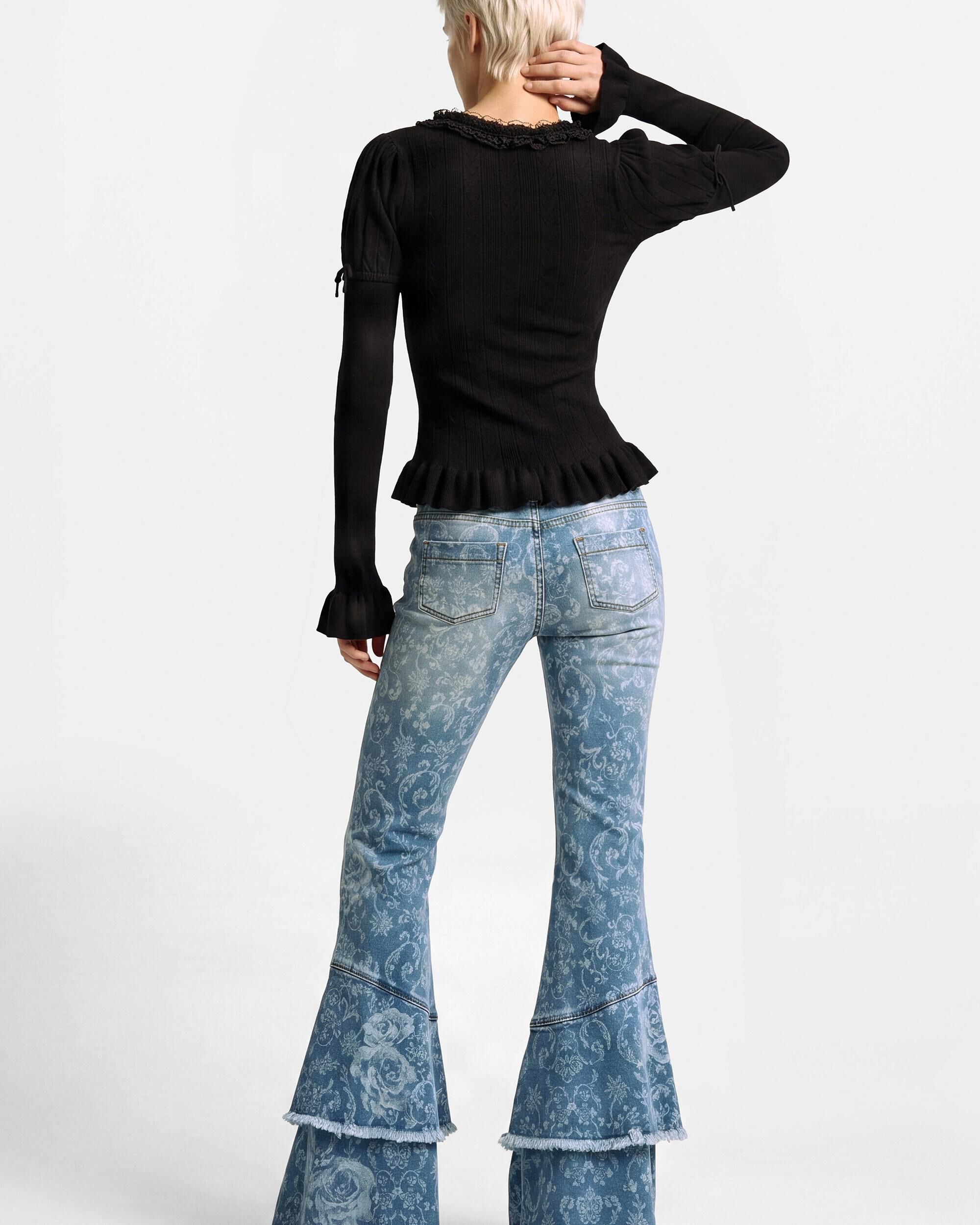 Pantalón de mujer vaquero flare estampado - Desigual - Azul Azul-3