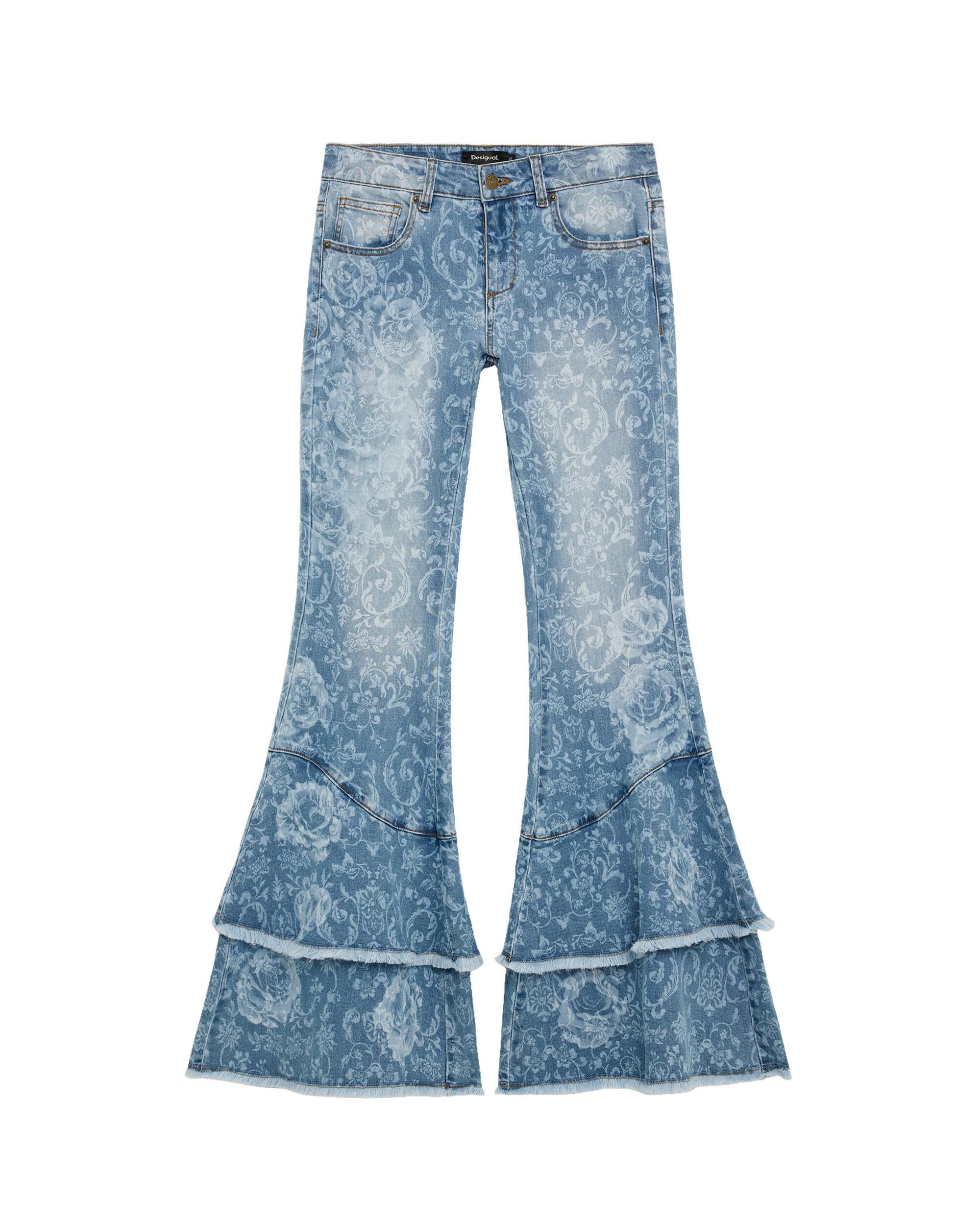 Pantalón de mujer vaquero flare estampado - Desigual - Azul Azul-5