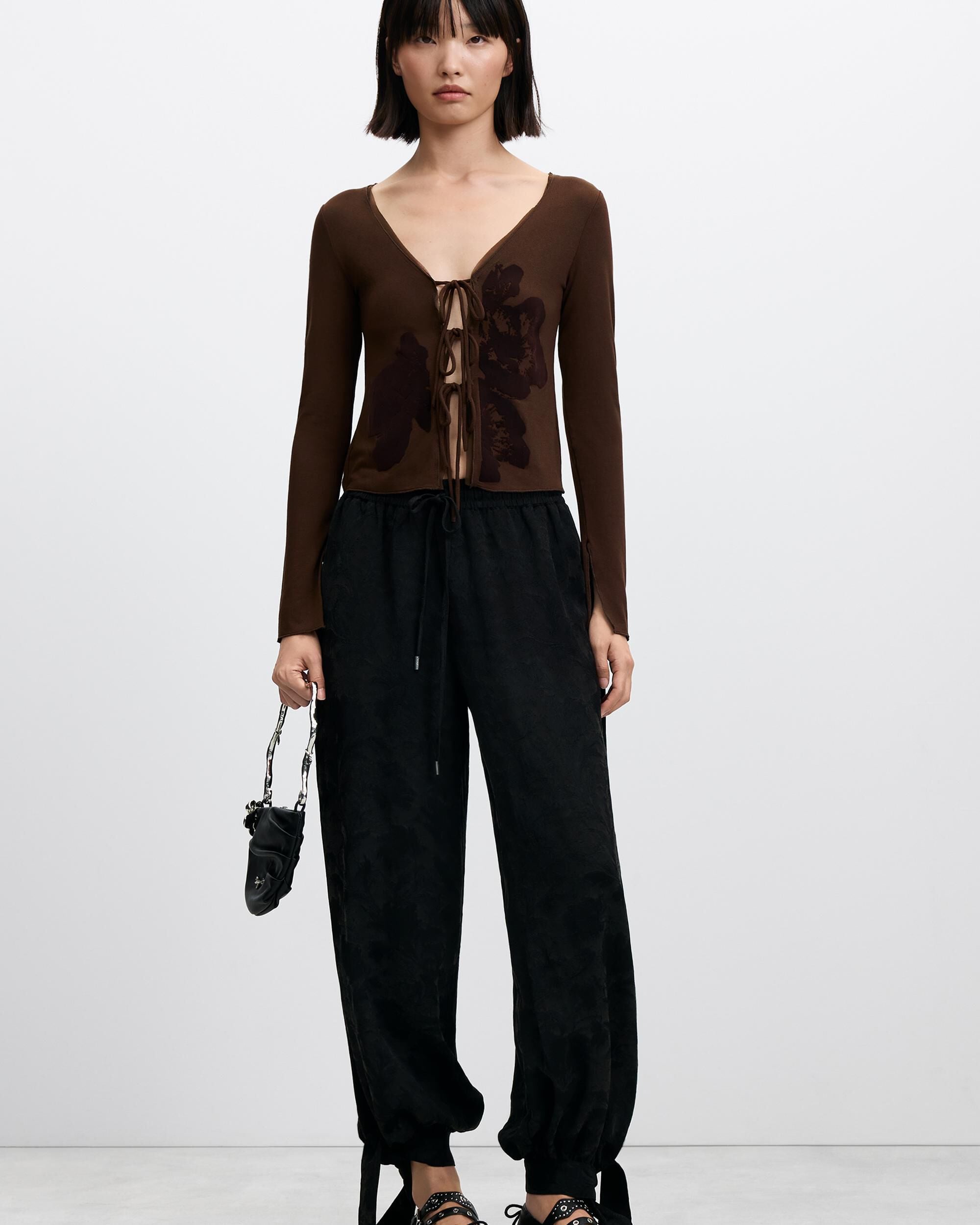 Imagen 1 de Pantalón de mujer balloon lyocell Negro