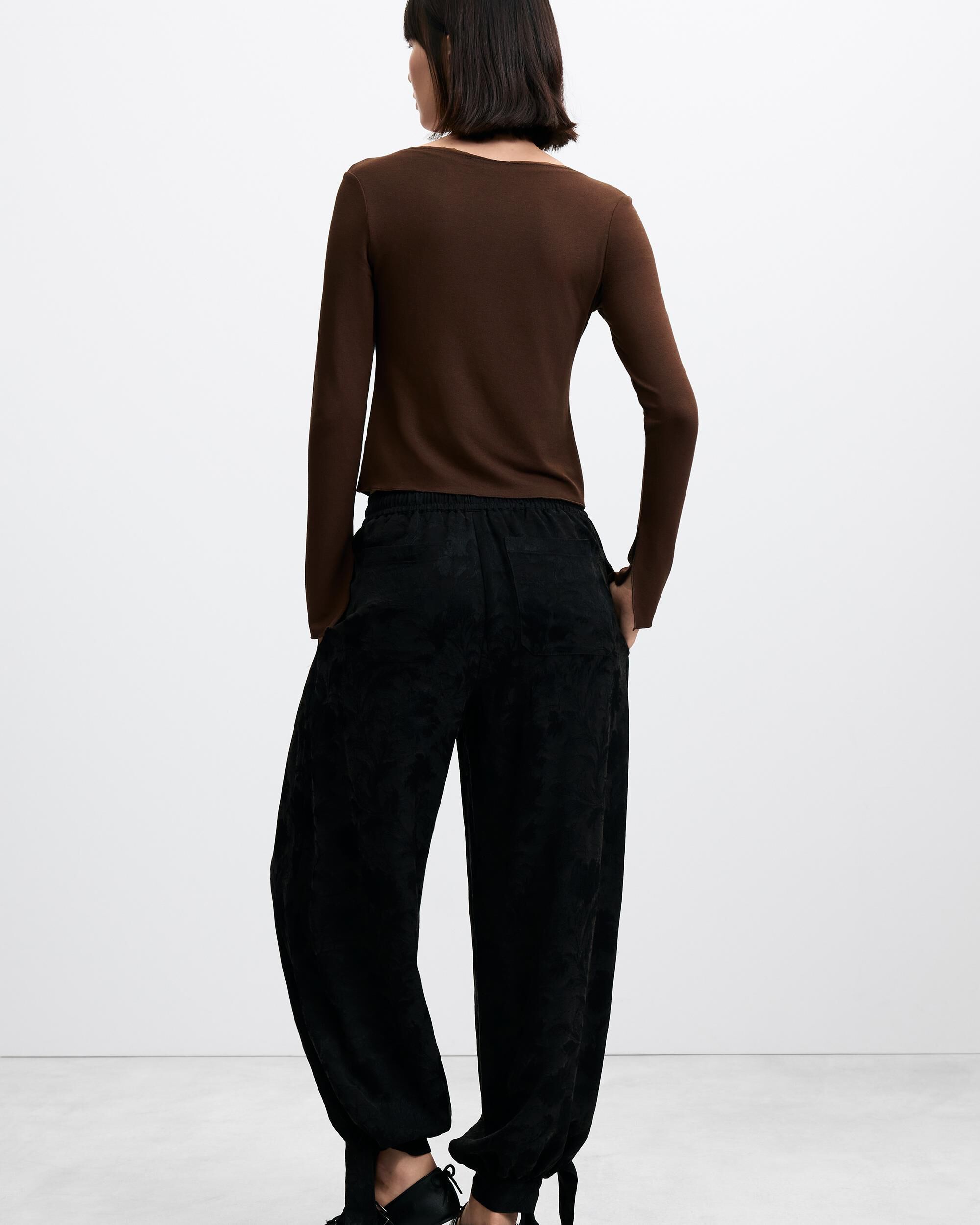 Imagen 3 de Pantalón de mujer balloon lyocell - Desigual - Negro Negro