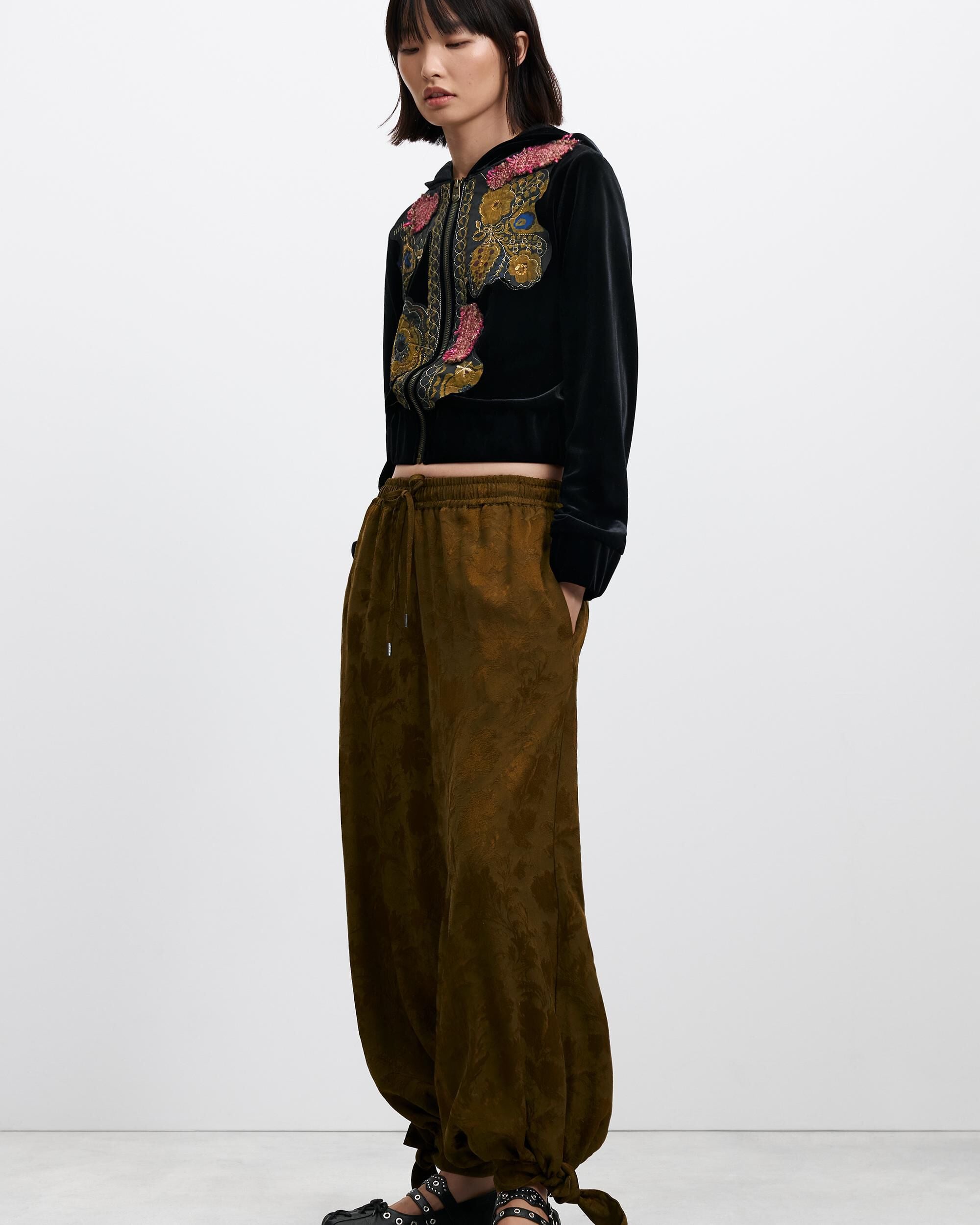 Imagen 1 de Pantalón de mujer balloon lyocell - Desigual - Verde Verde