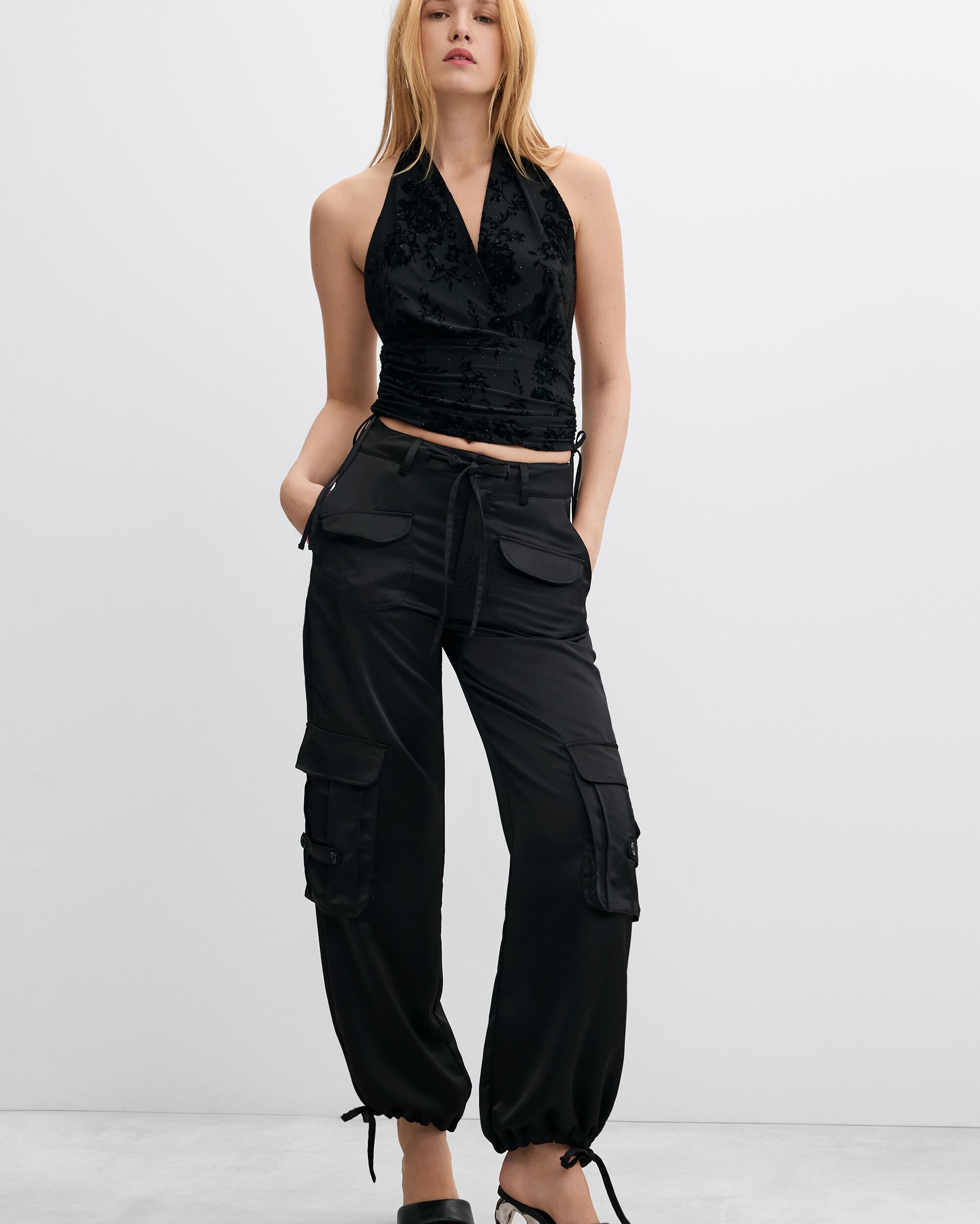 Camiseta de mujer halter estampada - Desigual - Negro Negro-2