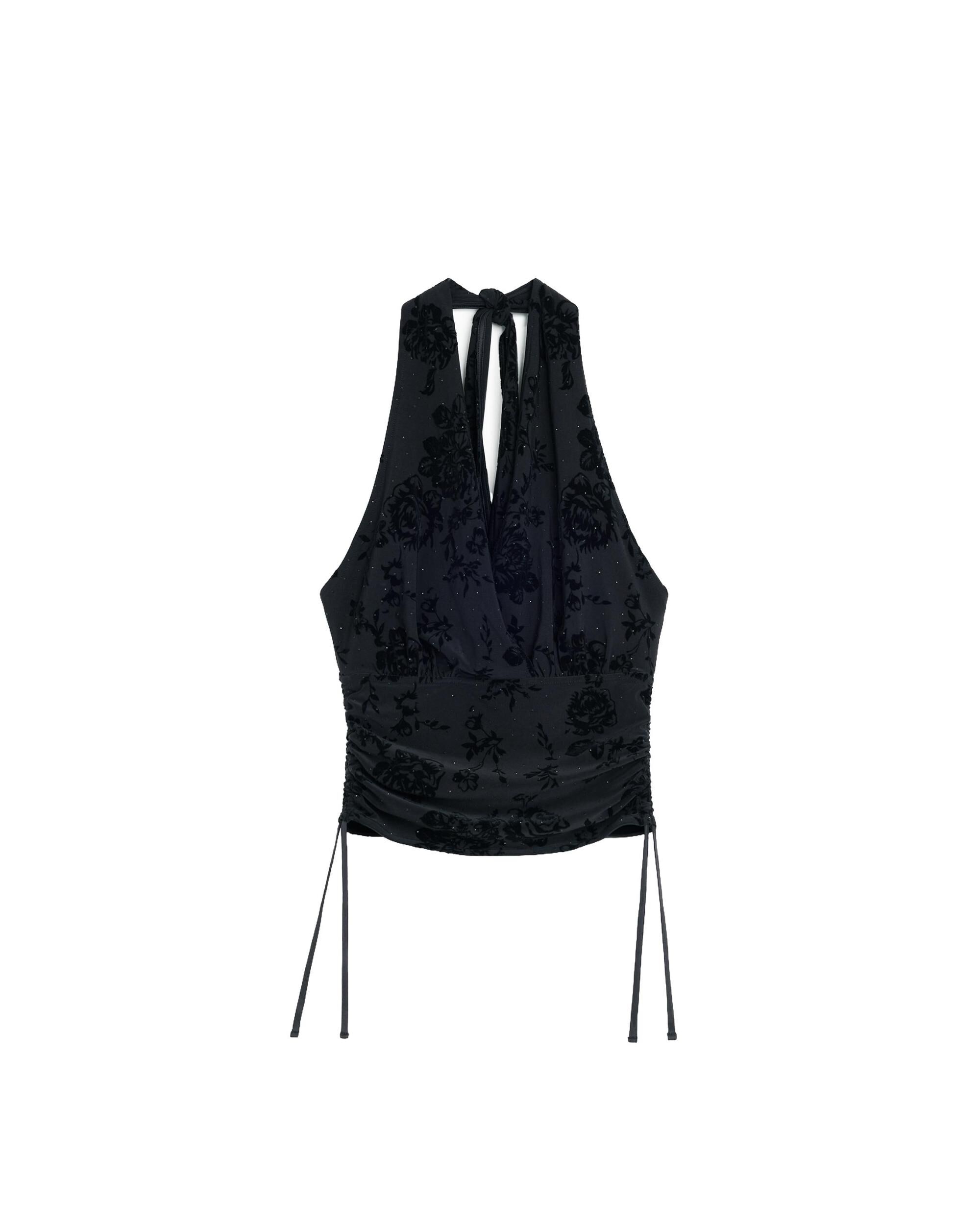 Camiseta de mujer halter estampada - Desigual - Negro Negro-5