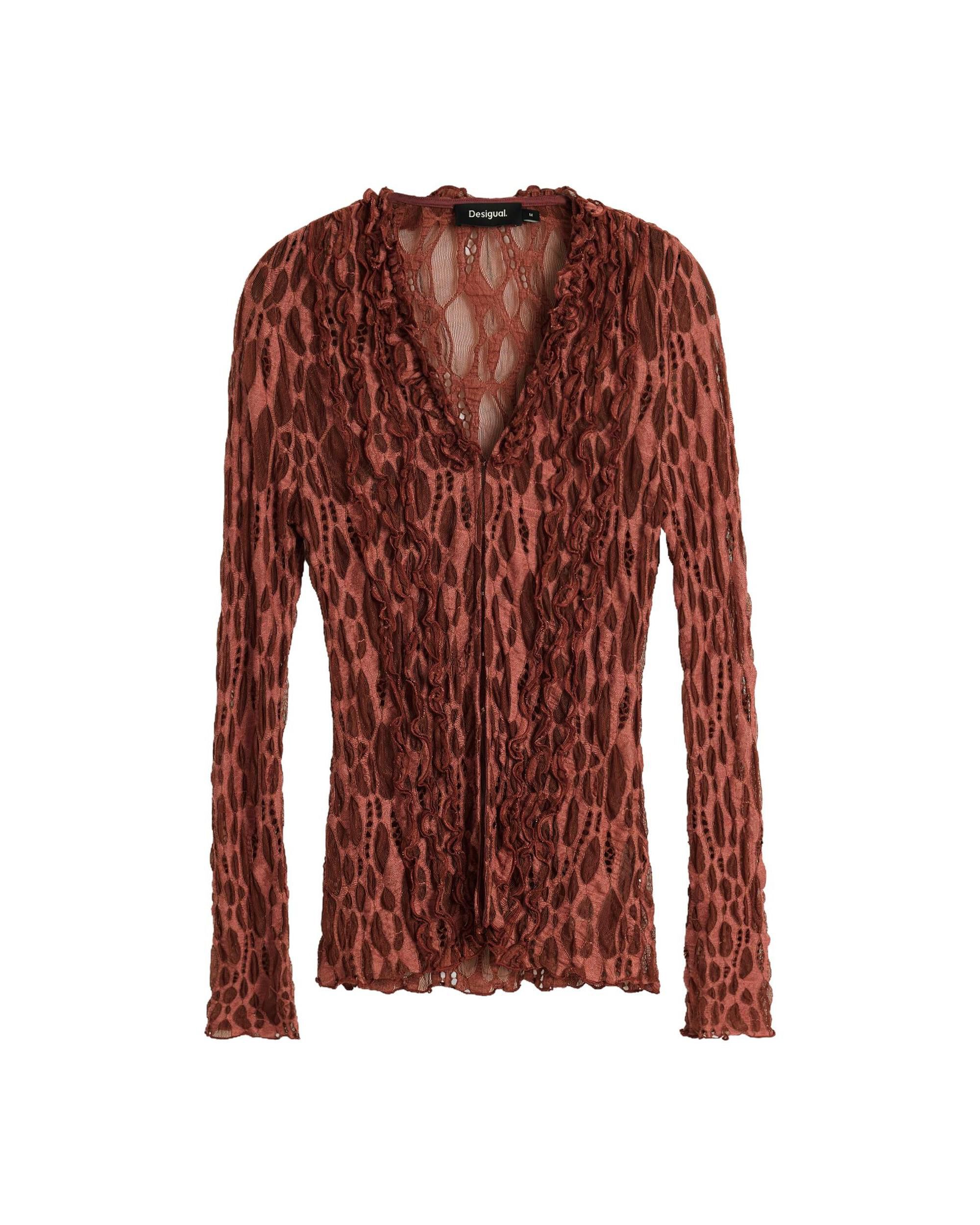 Imagen 5 de Camiseta de mujer manga larga tul - Desigual - Rojo Rojo