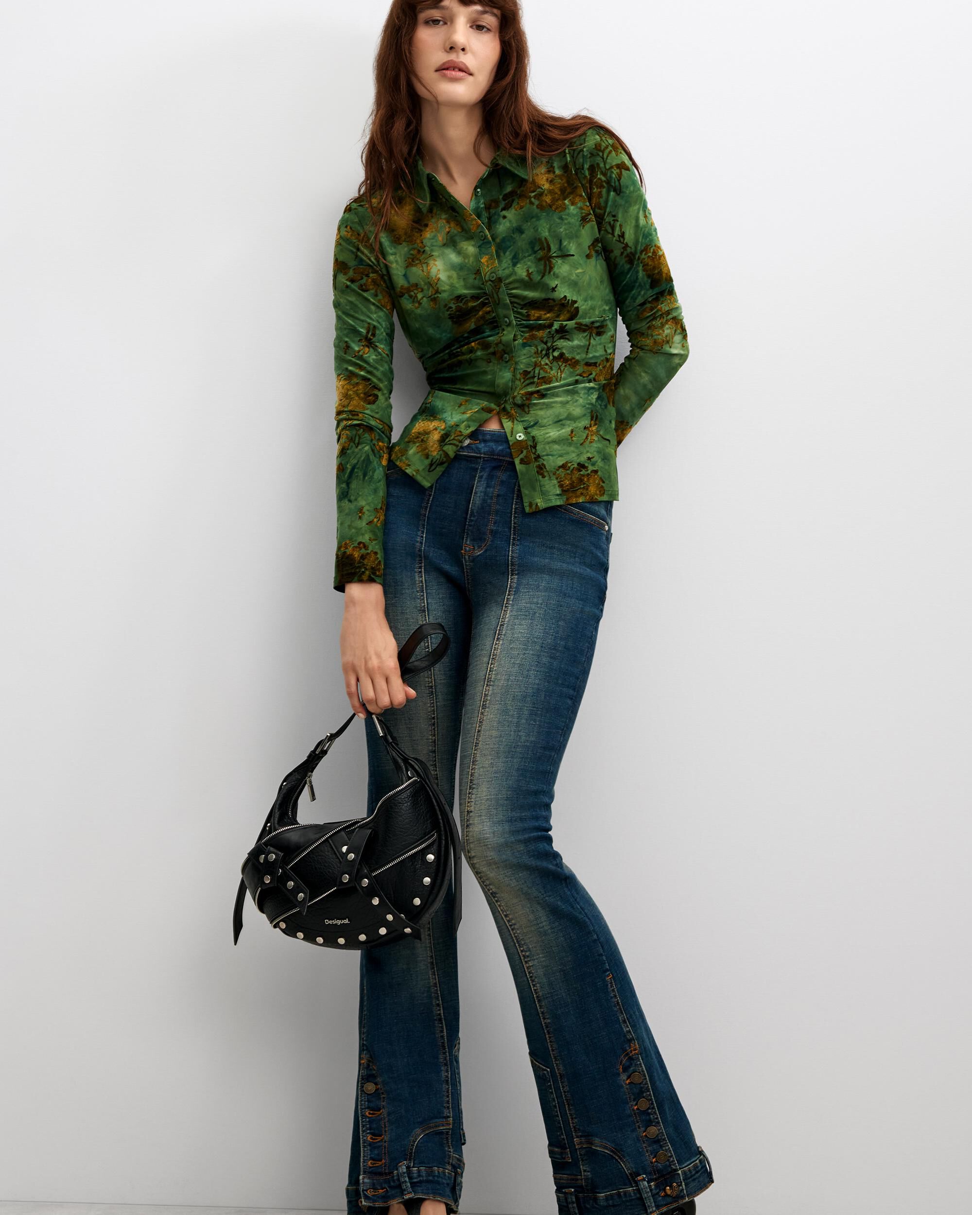 Camisa flocada - Desigual - Verde Verde-2