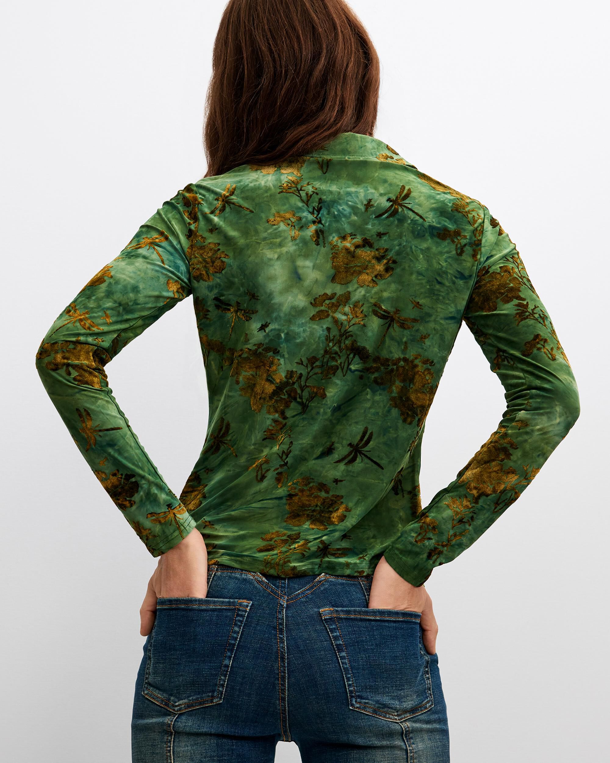 Camisa flocada - Desigual - Verde Verde-3