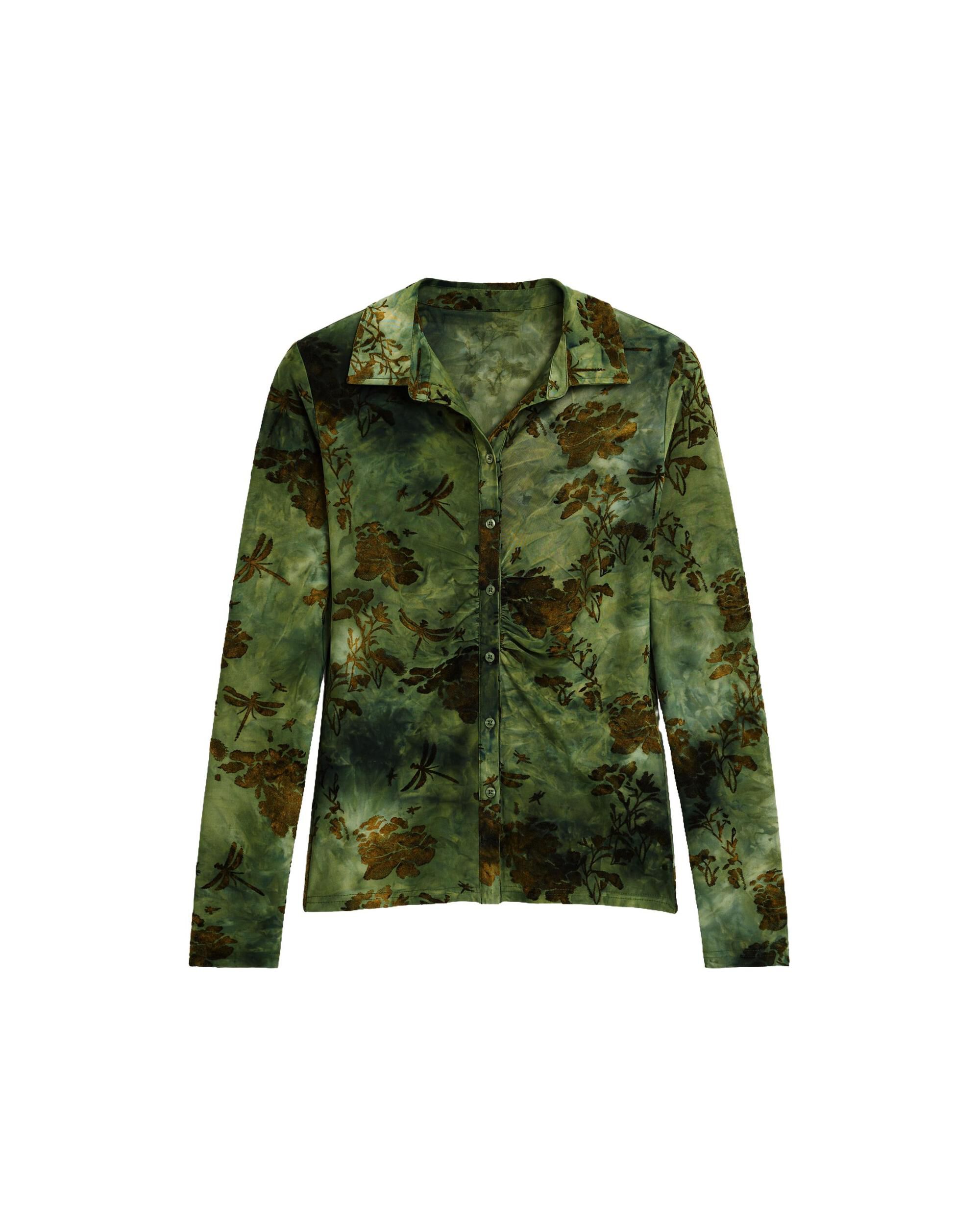 Camisa flocada - Desigual - Verde Verde-5