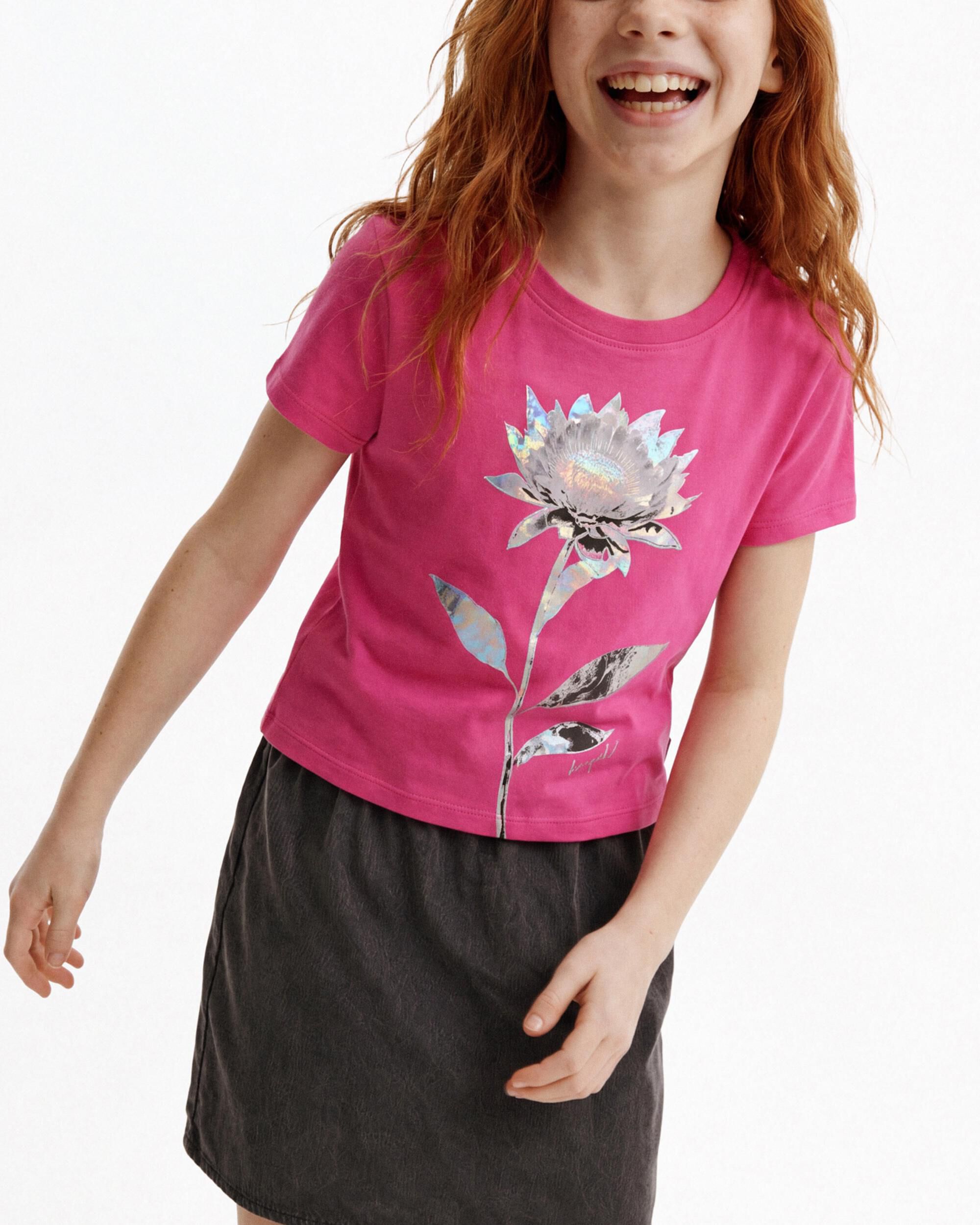 Camiseta de niña estampada - Desigual - Rojo Rojo-3