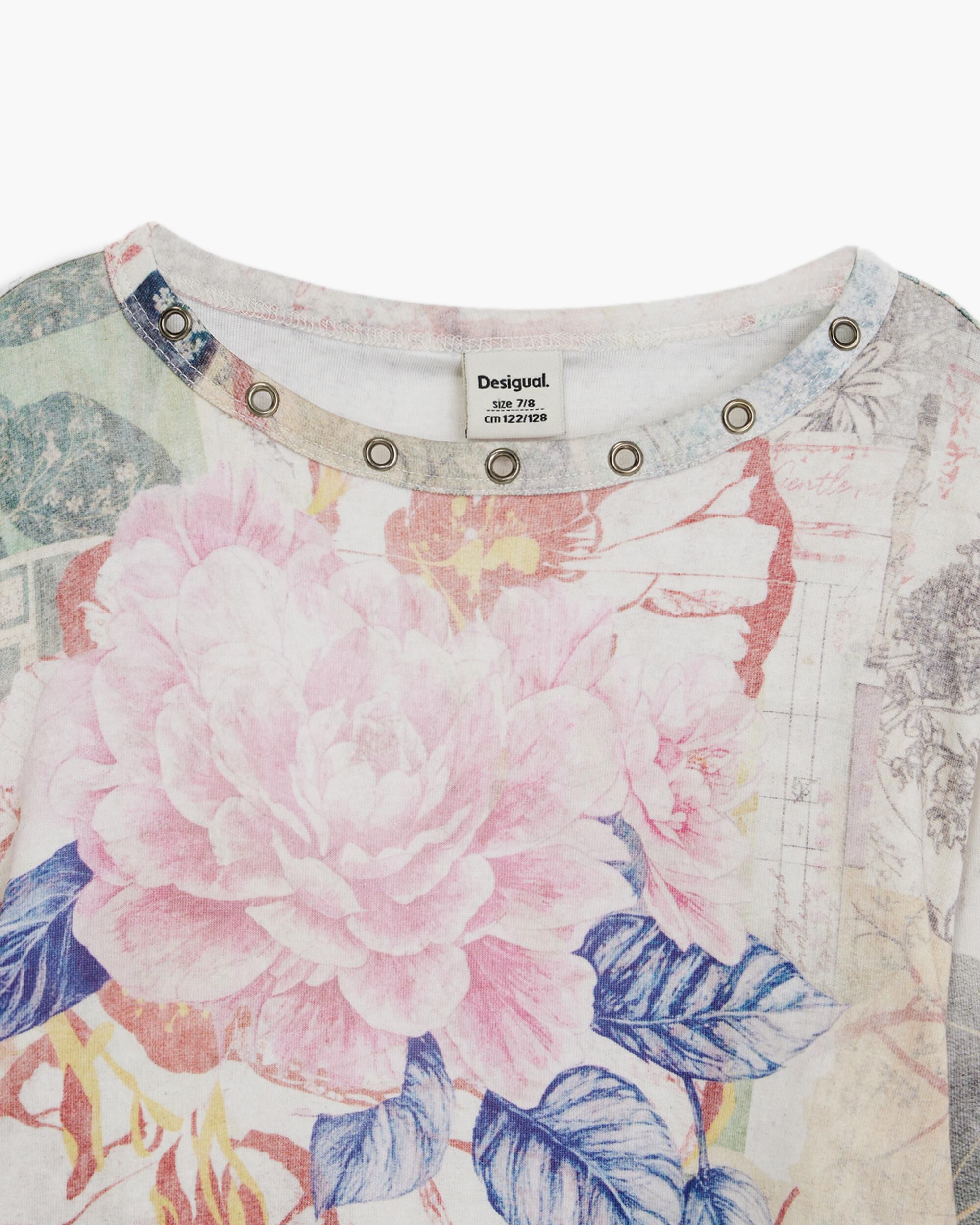 Camiseta de niña estampada manga larga - Desigual - Blanco Blanco-4