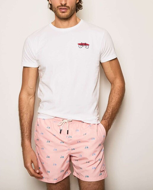 Bañador bermuda de hombre en color rosa