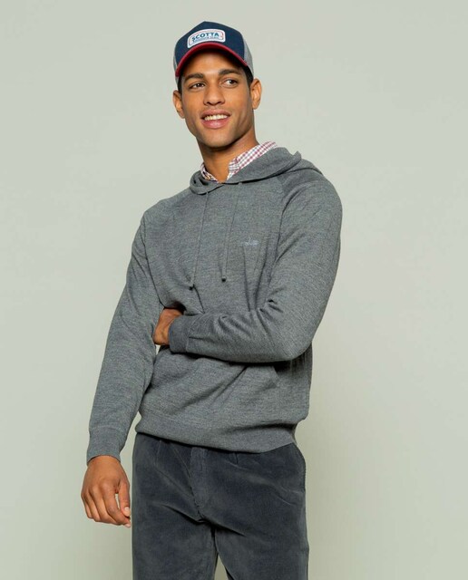 Imagen 0 de Jersey de hombre en gris con capucha