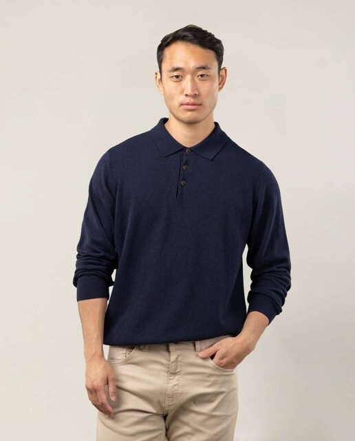 Imagen 0 de Jersey de hombre azul marino  con cuello polo