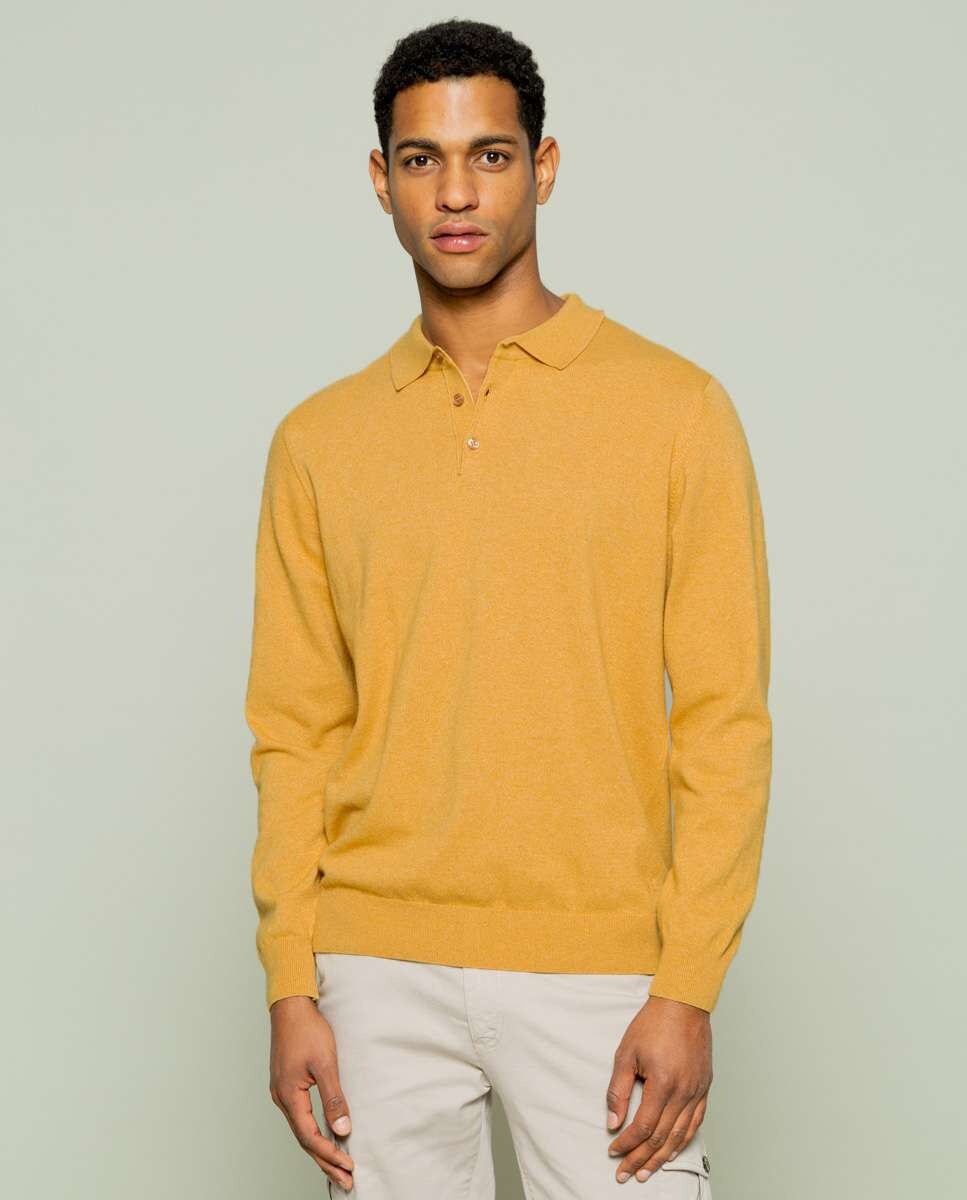 Sueter Tipo Polo Hombre Sueter Polo Amarillo Jersey De Hombre