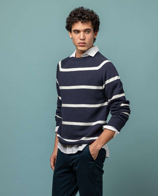 Imagen 0 de Jersey de hombre azul marino con cuello redondo