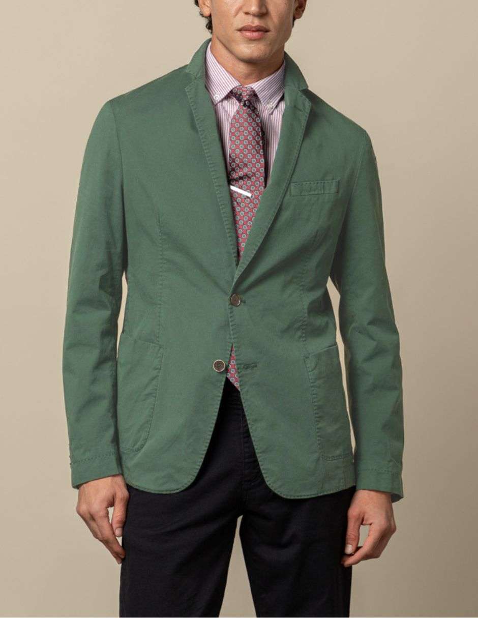Imagen 1 de Americana de hombre corte regular lisa en verde kaki - Scotta 1985 - Verde oscuro Verde oscuro