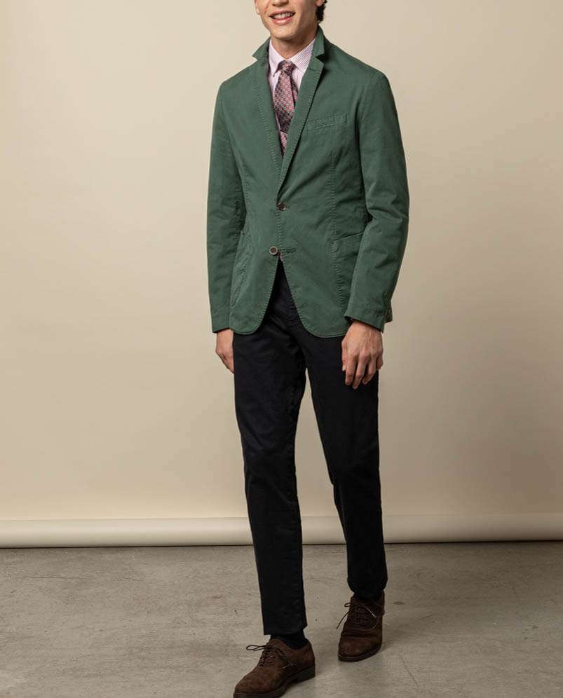 Imagen 4 de Americana de hombre corte regular lisa en verde kaki - Scotta 1985 - Verde oscuro Verde oscuro