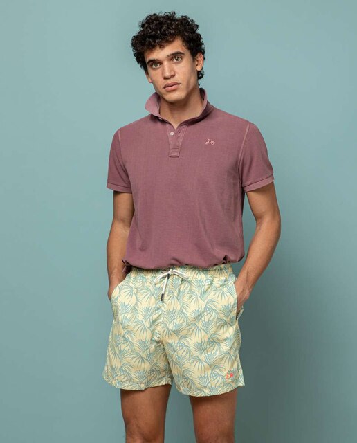 Bañador bermuda de hombre color amarillo
