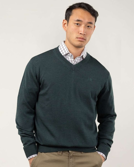 Imagen 0 de Jersey lana merino de hombre con cuello pico
