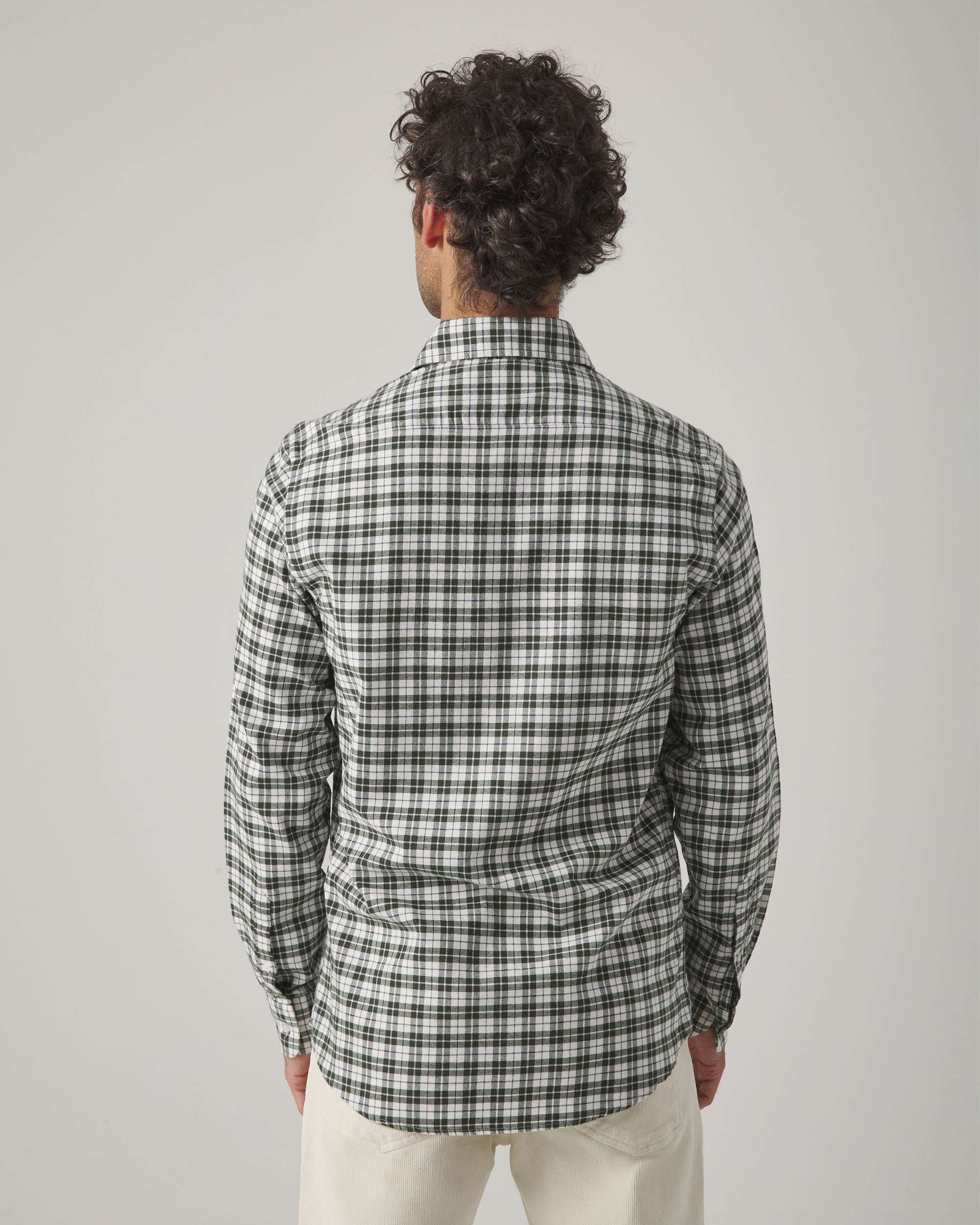 Camisa de hombre corte regular de cuadros verde - Scotta 1985 - Blanco / Verde Blanco / Verde-2
