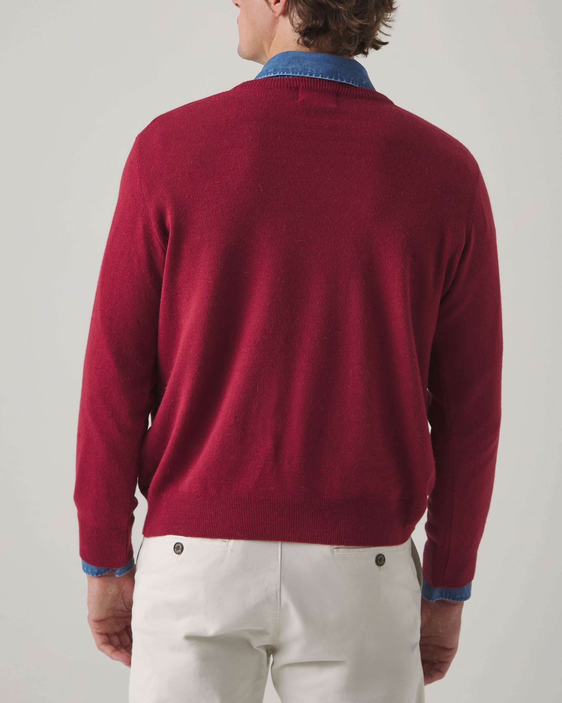 Jersey de hombre con cuello de pico - Scotta 1985 - Burdeos Burdeos-2