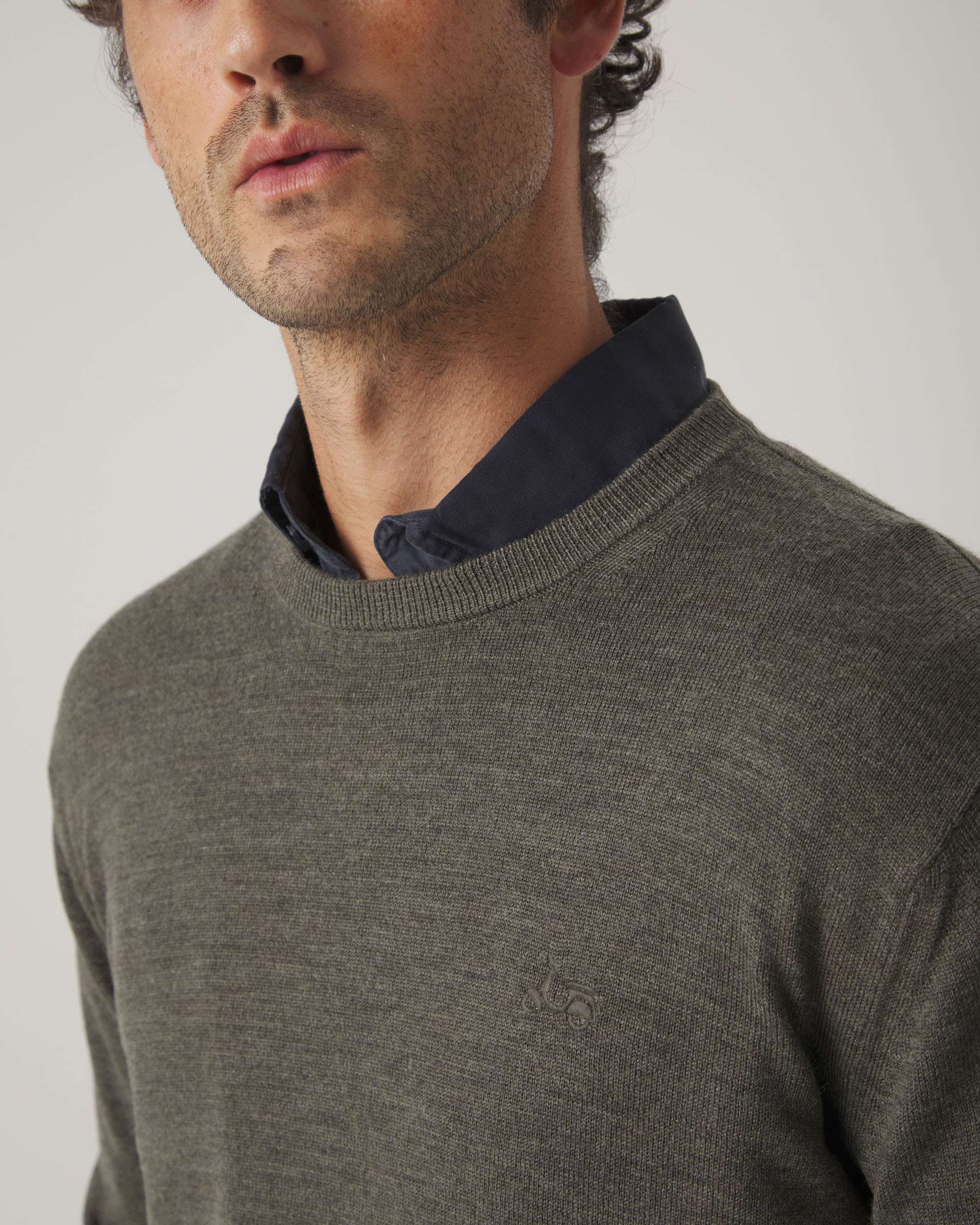 Jersey de hombre con cuello redondo - Scotta 1985 - Kaki Kaki-3