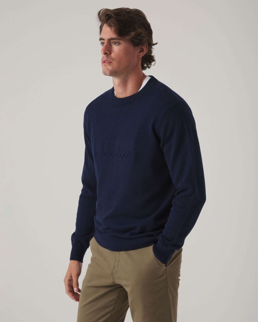 Imagen 0 de Jersey de hombre con cuello redondo azul marino