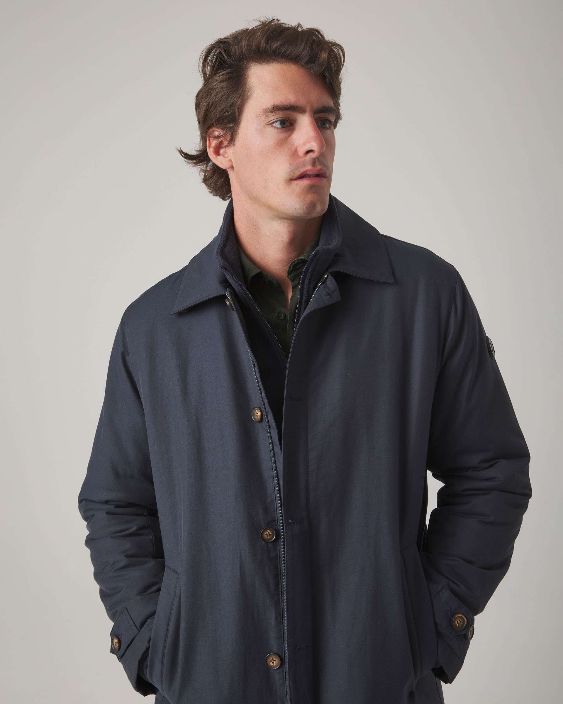 Parka de hombre con cierre de botones - Scotta 1985 - Azul marino Azul marino-3