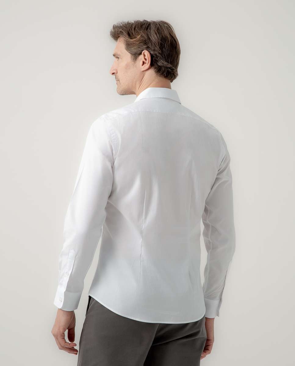 Camisa clásica de hombre algodón orgánico - Scotta 1985 - Blanco Blanco-2