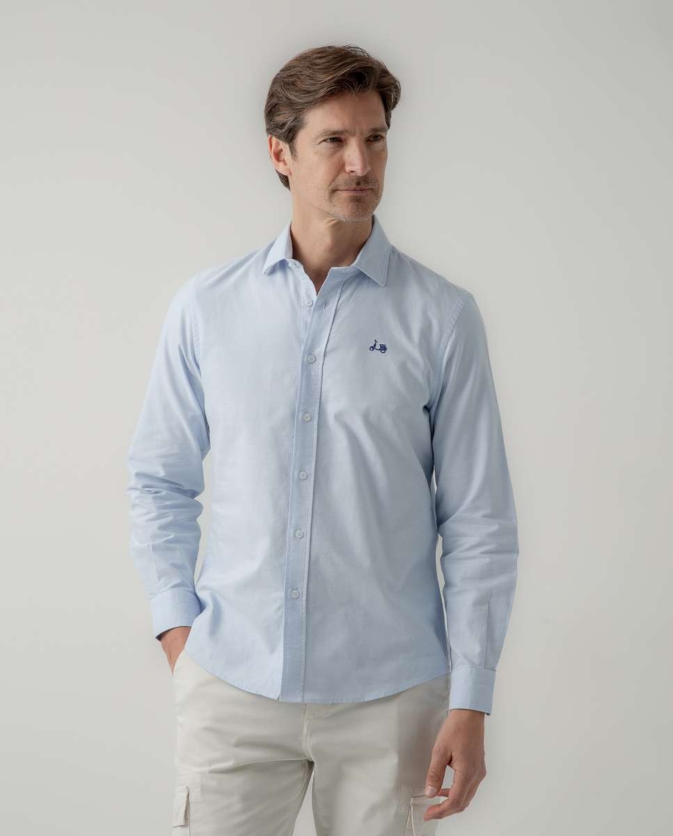 Imagen 0 de Camisa clásica de hombre algodón orgánico Azul celeste