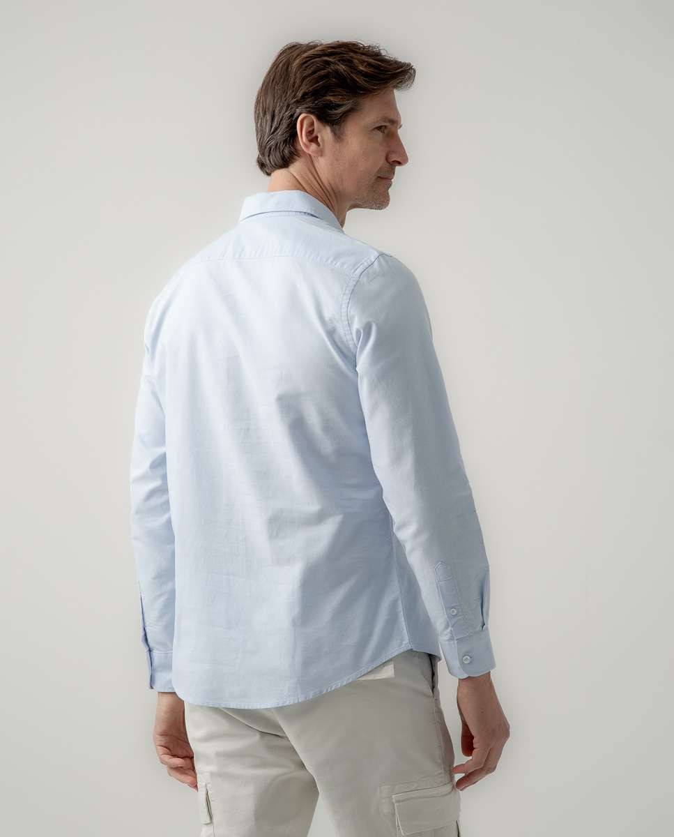 Camisa clásica de hombre algodón orgánico - Scotta 1985 - Azul celeste Azul celeste-2