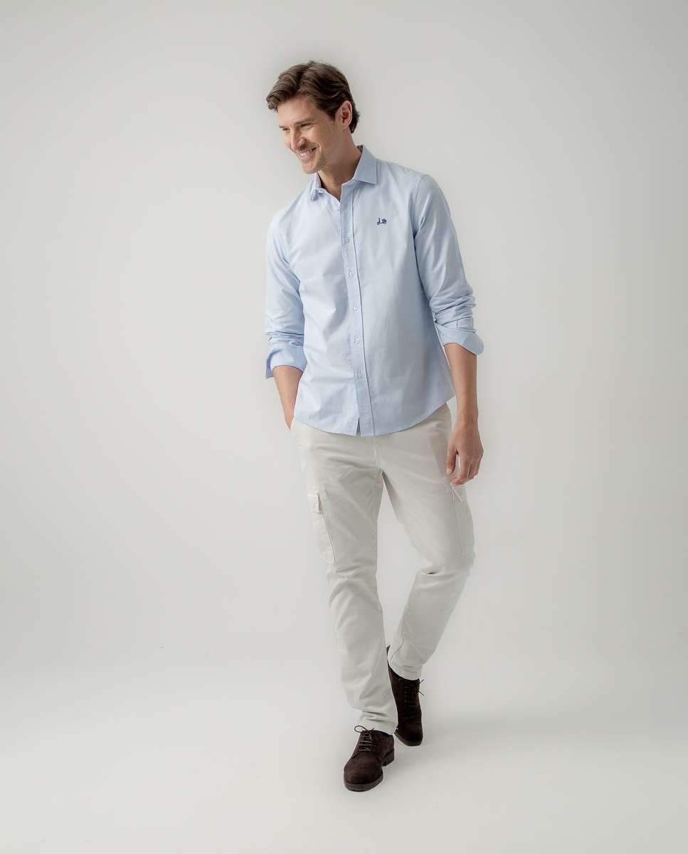 Camisa clásica de hombre algodón orgánico - Scotta 1985 - Azul celeste Azul celeste-4