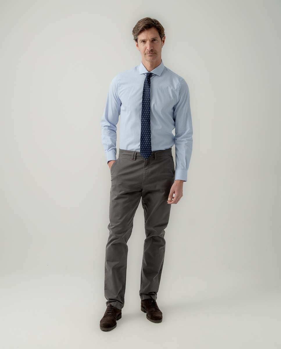 Camisa oxford de hombre rayas - Scotta 1985 - Azul Azul-6