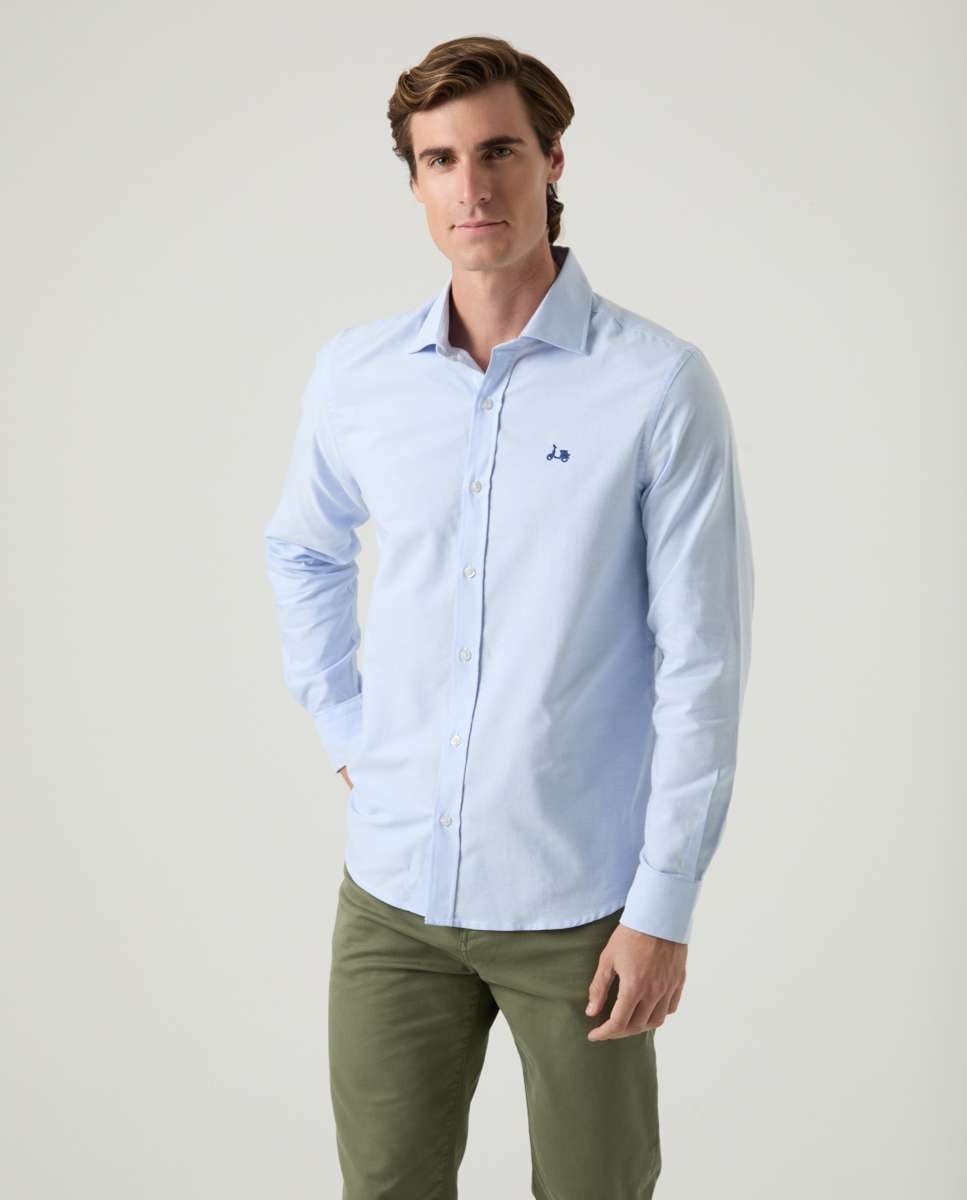 Imagen 1 de Camisa de algodón de hombre corte regular lisa - Scotta 1985 - Azul celeste Azul celeste