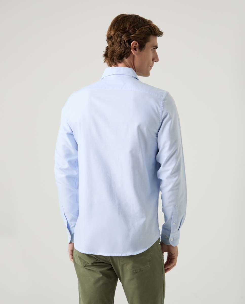 Imagen 2 de Camisa de algodón de hombre corte regular lisa - Scotta 1985 - Azul celeste Azul celeste