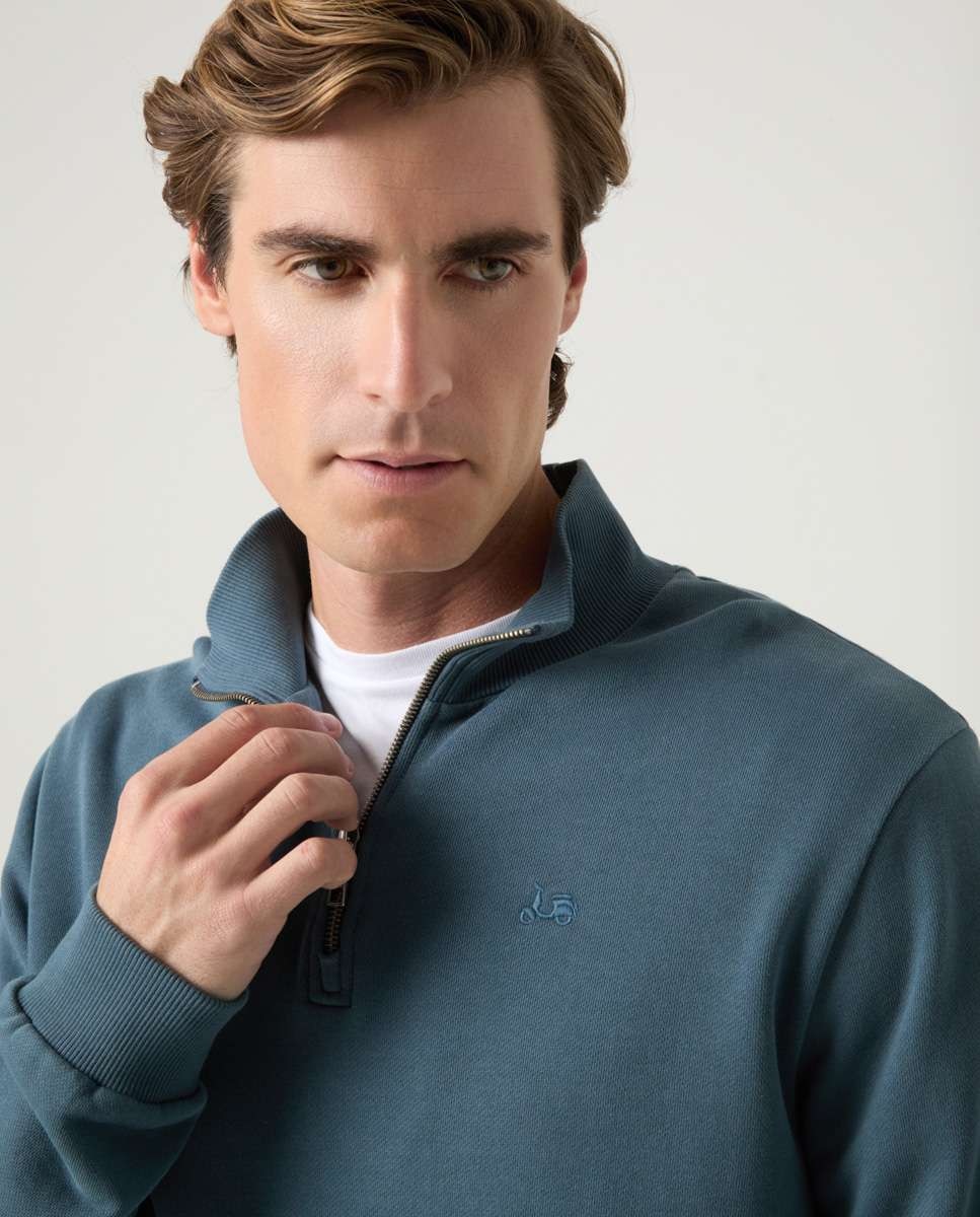 Sudadera de hombre con cremallera - Scotta 1985 - Gris Azul grisáceo-3