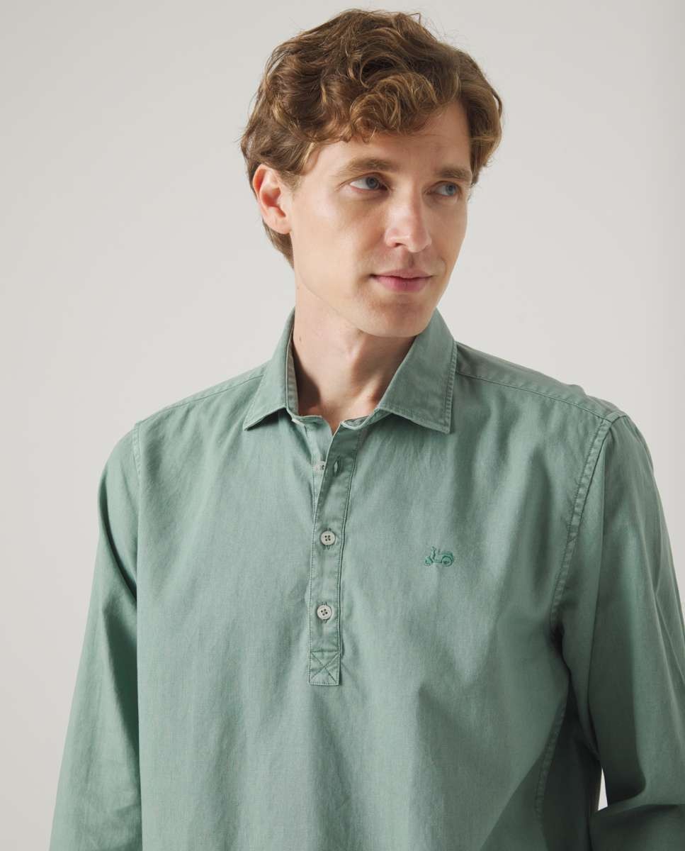 Imagen 3 de Camisa de algodón de hombre corte regular lisa - Scotta 1985 - Océano Océano