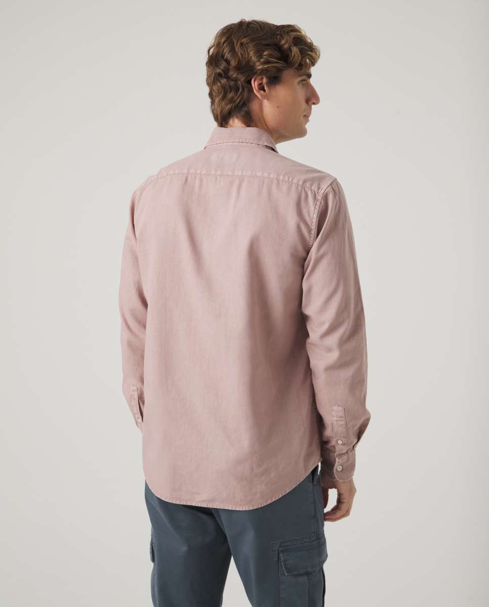 Imagen 2 de Camisa de algodón de hombre corte regular lisa - Scotta 1985 - Burdeos Burdeos