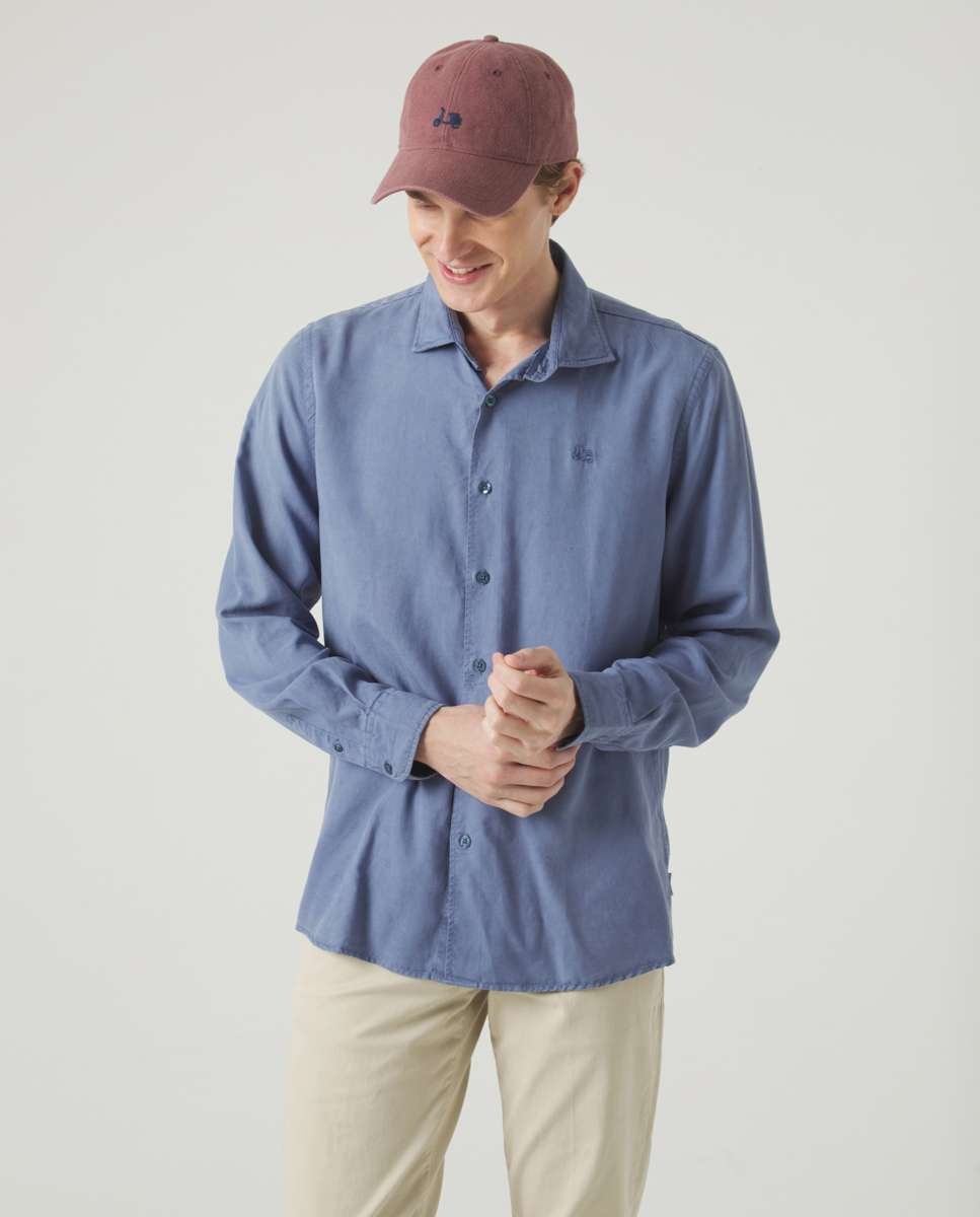 Imagen 1 de Camisa de hombre corte regular lisa - Scotta 1985 - Azul denim Azul denim