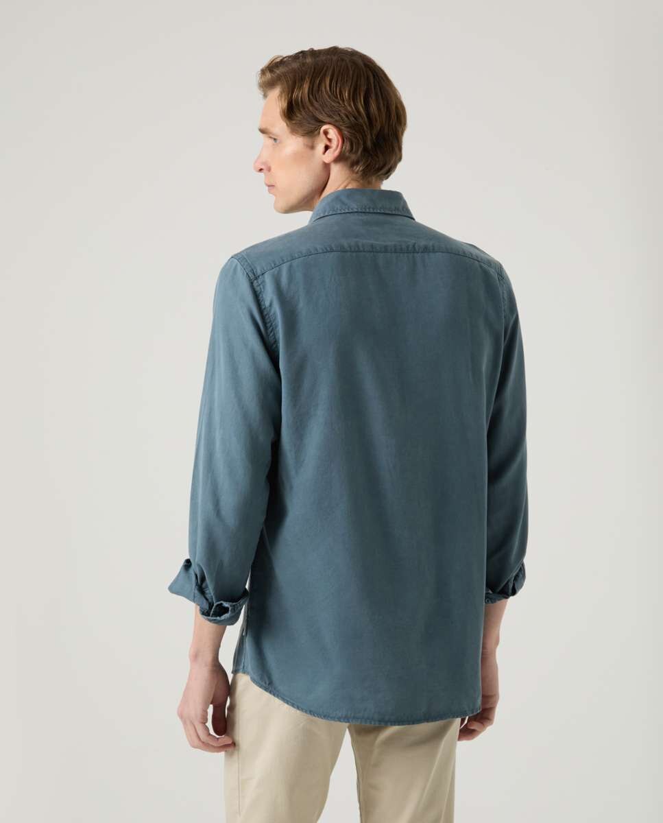 Imagen 2 de Camisa de hombre corte regular lisa - Scotta 1985 - Verde oscuro Verde oscuro