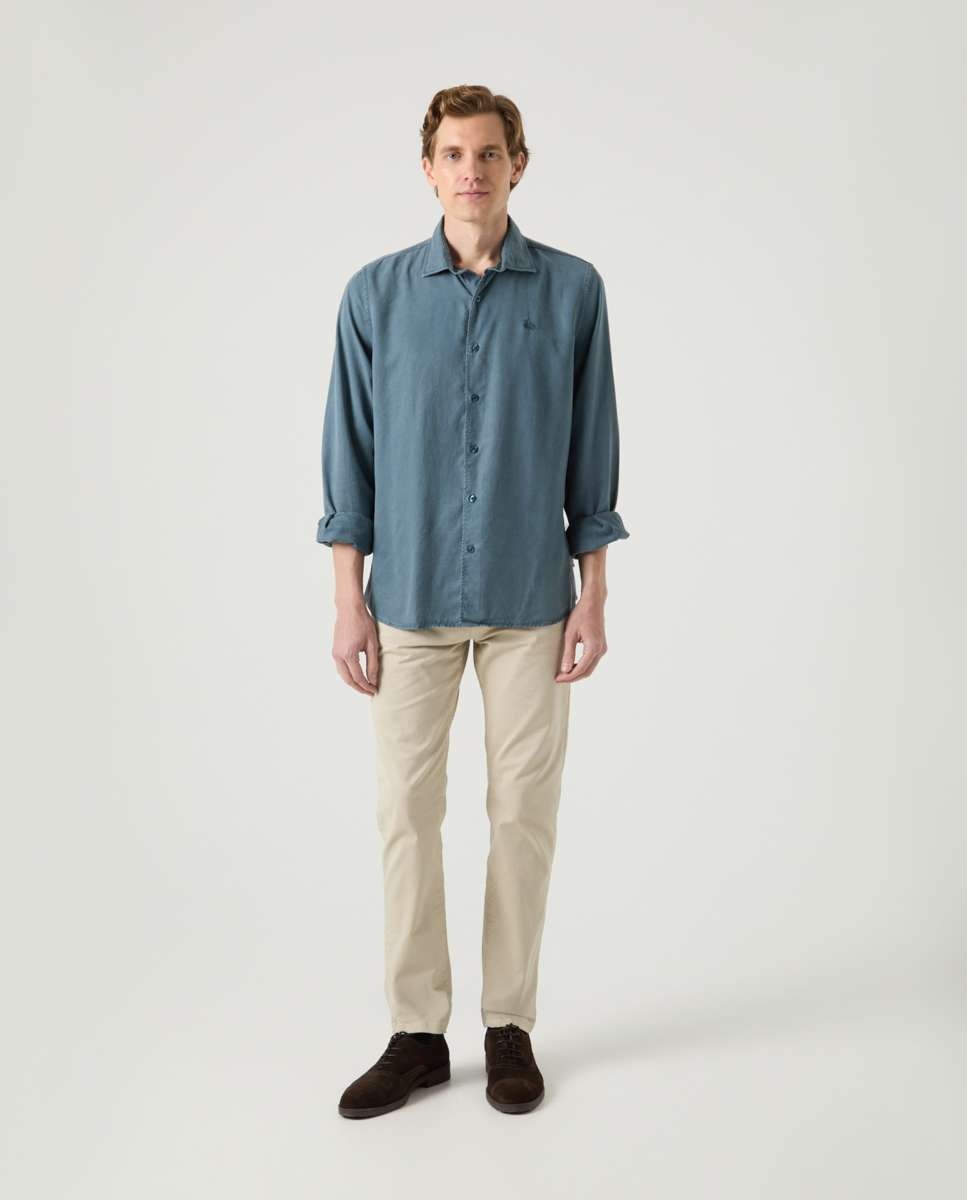 Imagen 4 de Camisa de hombre corte regular lisa - Scotta 1985 - Verde oscuro Verde oscuro
