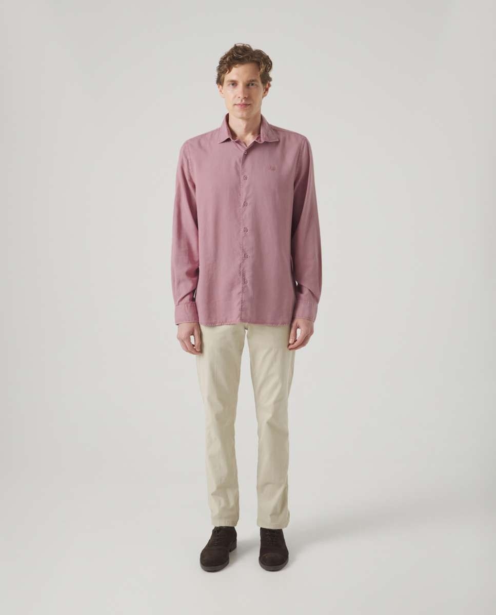Imagen 4 de Camisa de hombre corte regular lisa - Scotta 1985 - Burdeos Burdeos
