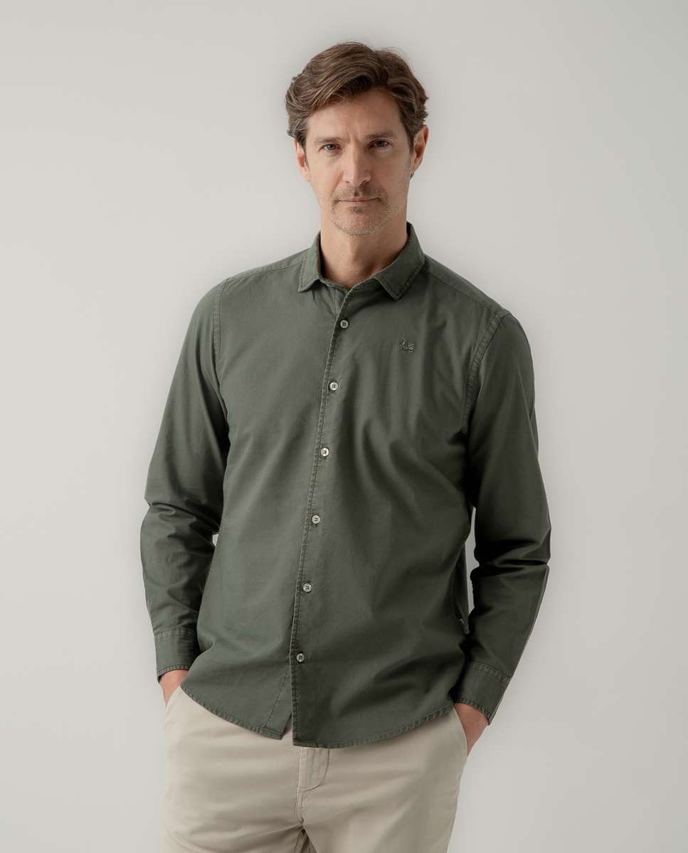 Camisa oxford de hombre regular fit lisa - Scotta 1985 - Kaki Kaki-1