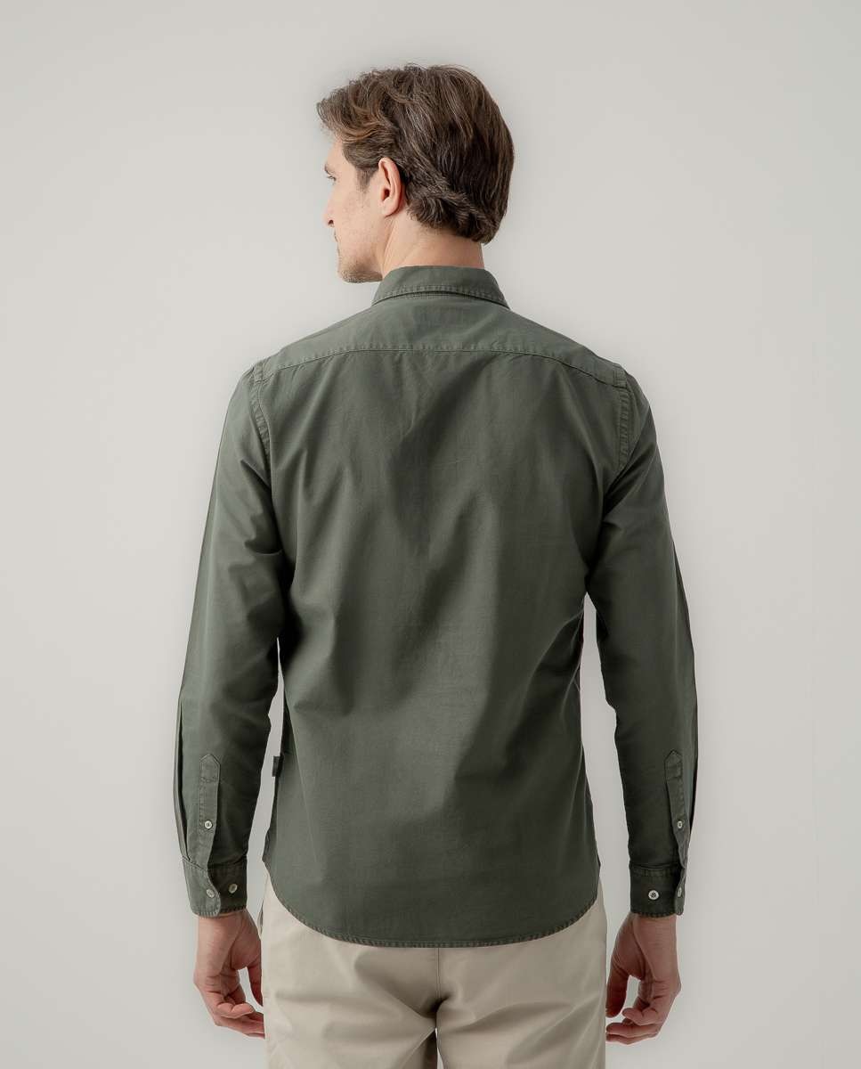Camisa oxford de hombre regular fit lisa - Scotta 1985 - Kaki Kaki-2