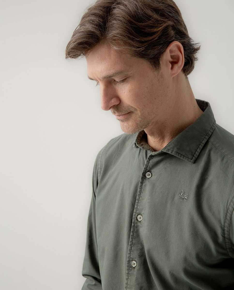 Camisa oxford de hombre regular fit lisa - Scotta 1985 - Kaki Kaki-3