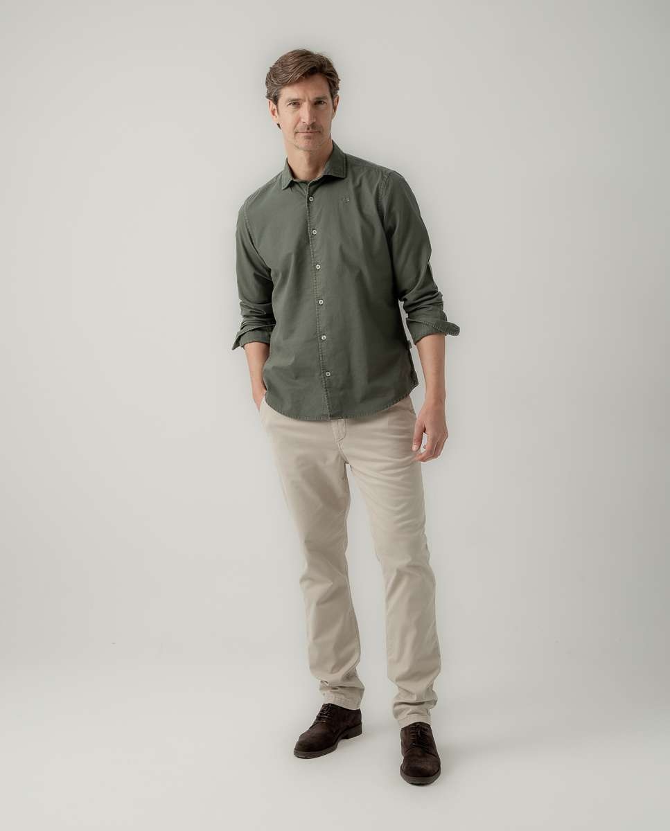 Camisa oxford de hombre regular fit lisa - Scotta 1985 - Kaki Kaki-4