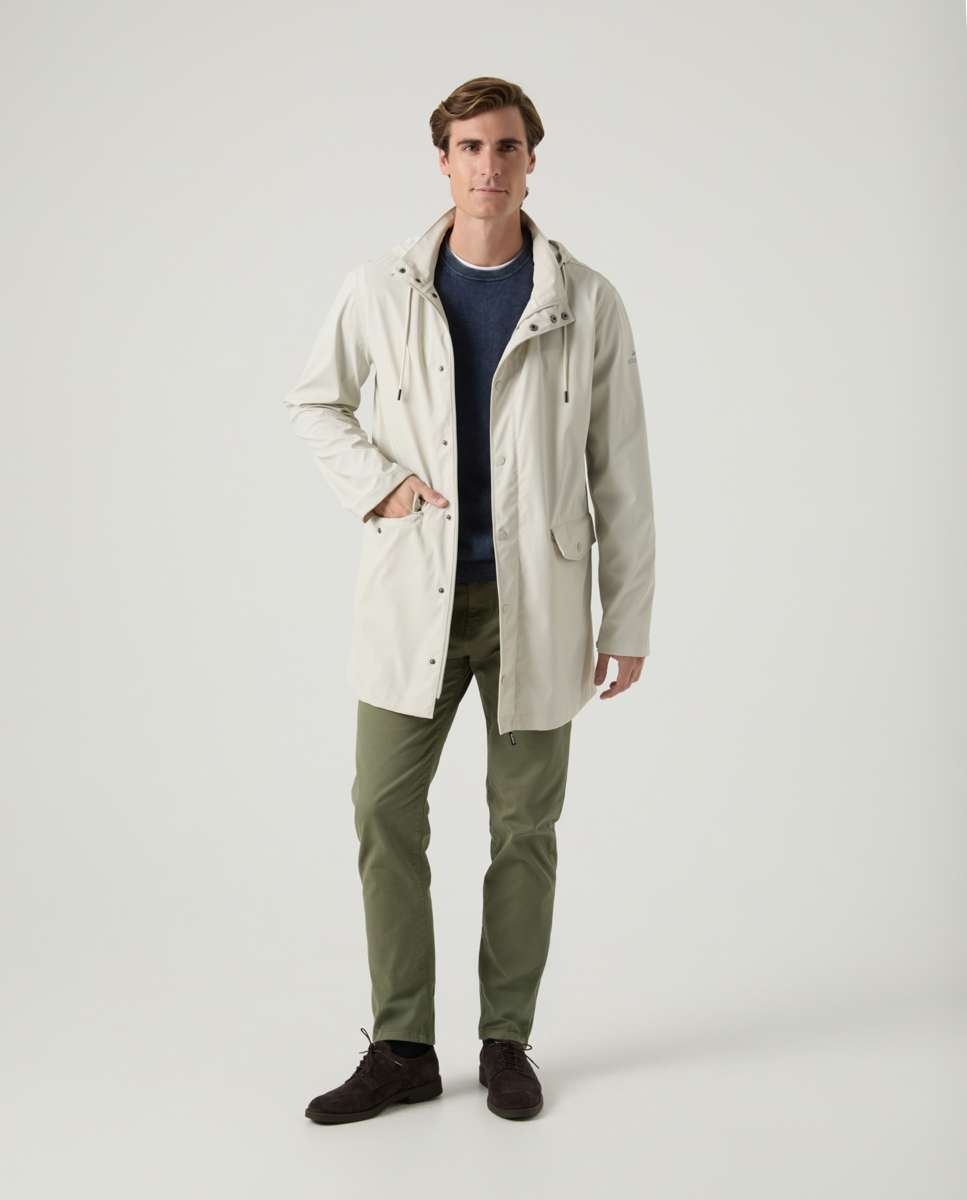 Chubasquero de hombre con cierre de cremallera y botones - Scotta 1985 - Beige Beige-5