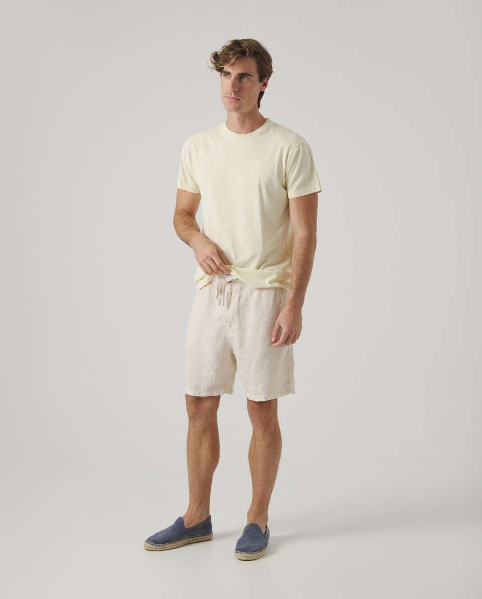 Pantalones cortos de Lino de hombre liso