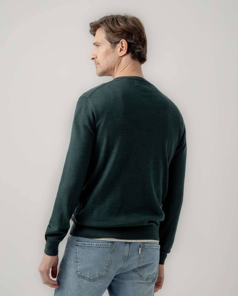 Imagen 2 de Jersey de hombre merino cuello pico - Scotta 1985 - Verde Verde