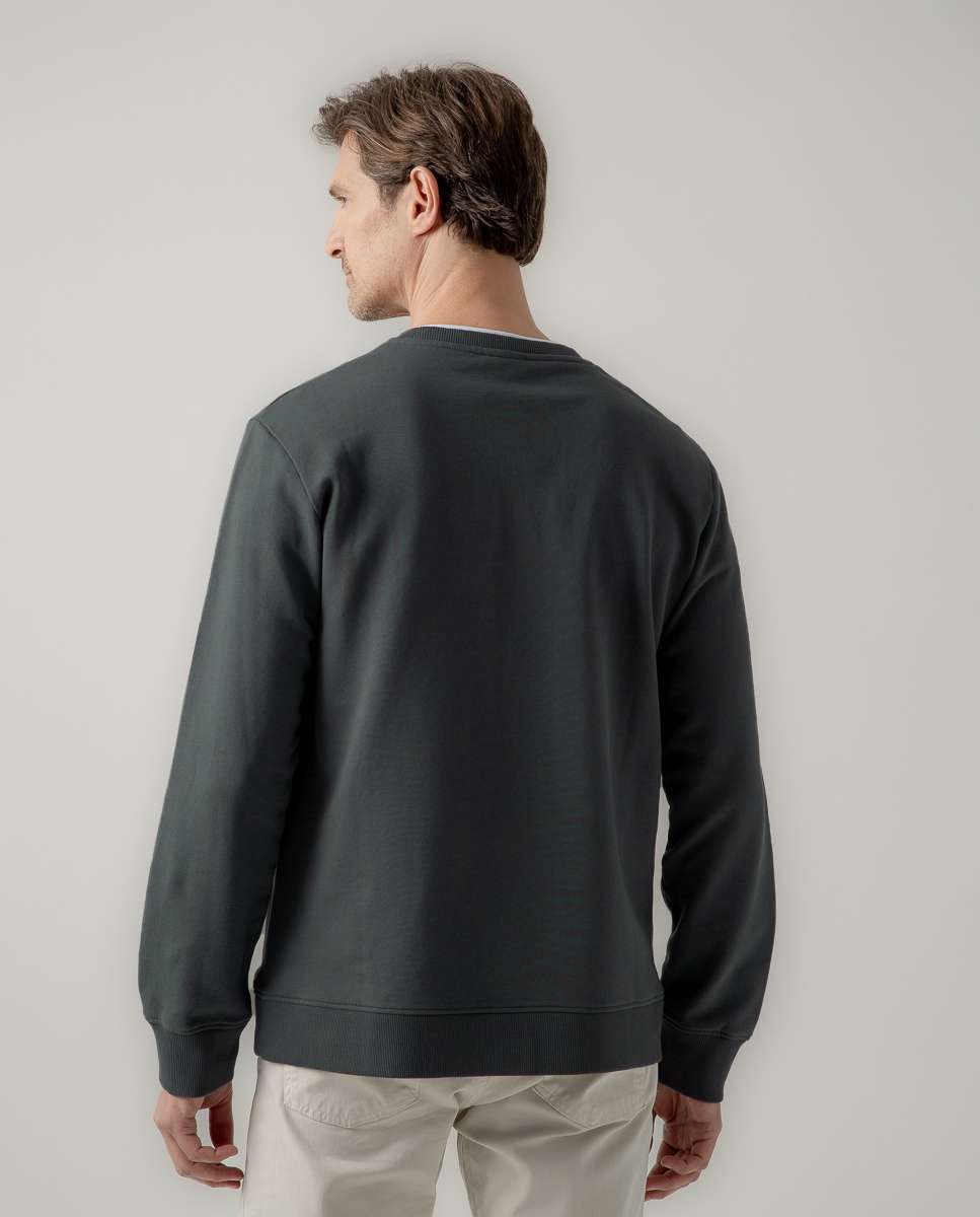 Sudadera sin capucha de hombre gris - Scotta 1985 - Azul denim Azul denim-2